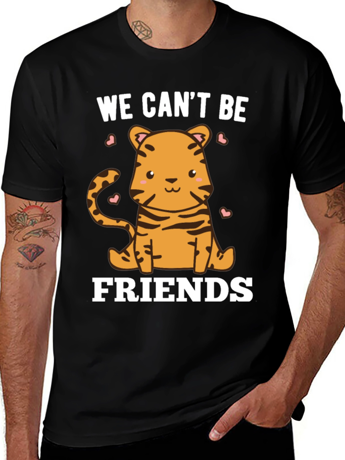 Cute Tiger Graphic Tee - We Can't Be Friends T-Shirt