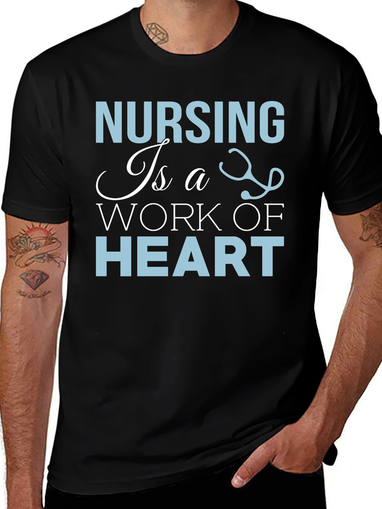 Variant 13 of Nursing is a Work of Heart Graphic Tee