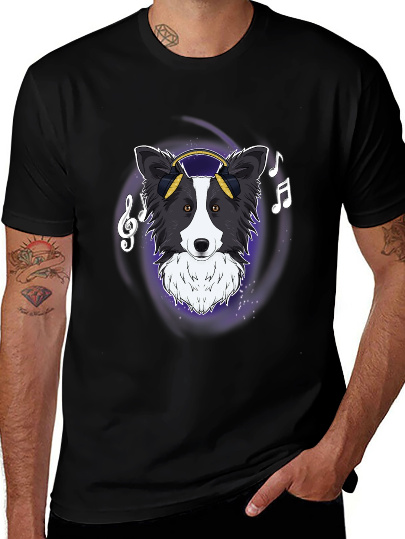 Variant 4 of Dog with Headphones Graphic Tee