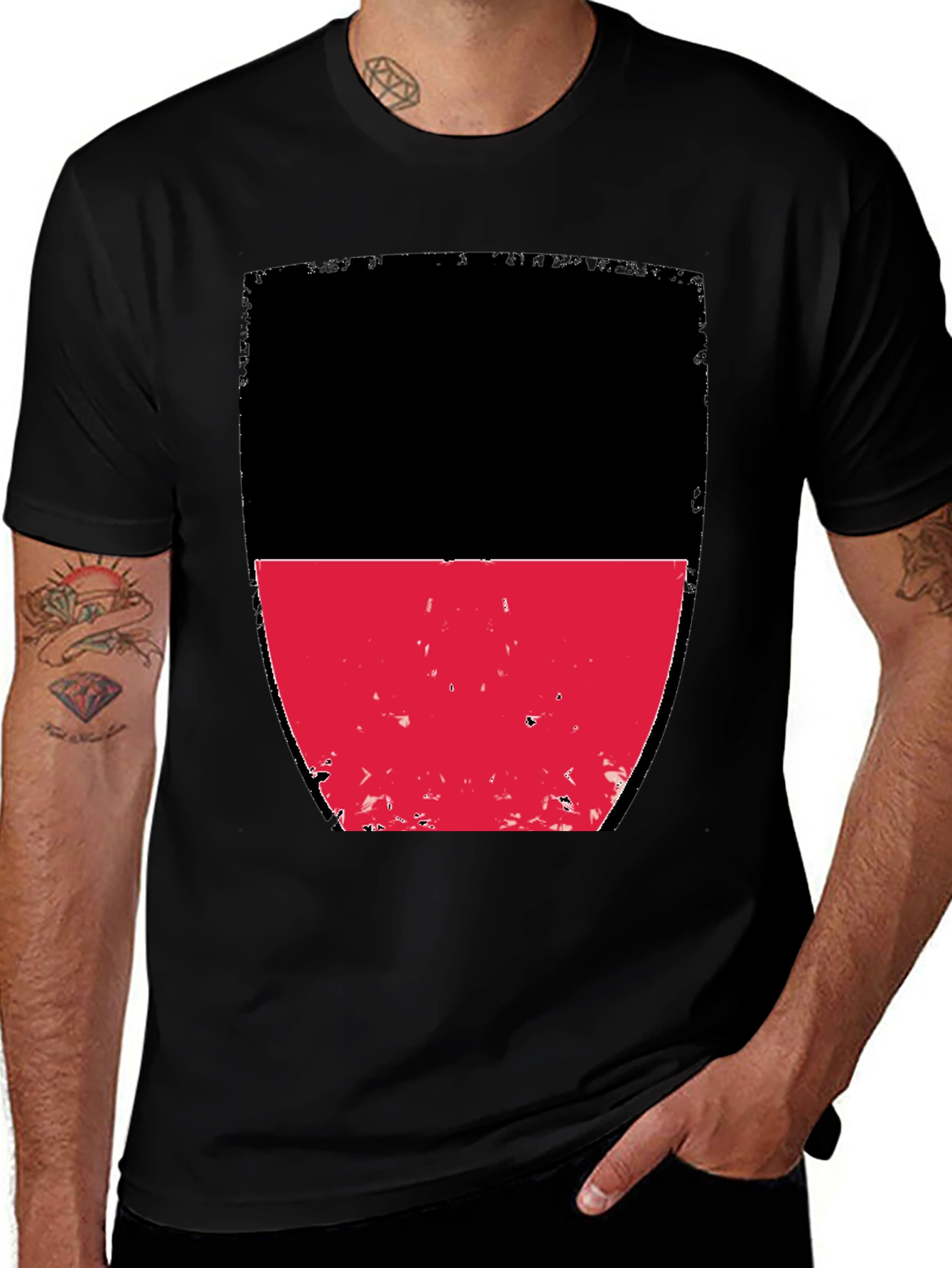 Variant 9 of Black & Red Block Graphic T-Shirt