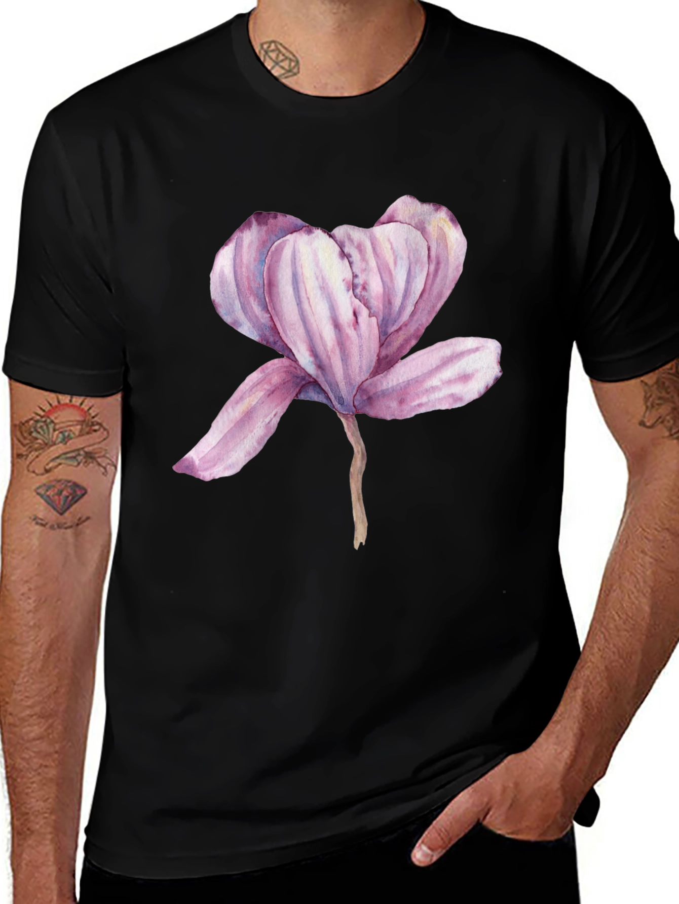 Variant 11 of Floral Magnolia Graphic Tee - Casual Comfort