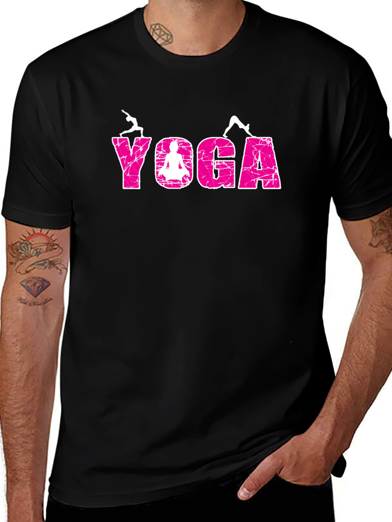 Variant 10 of Yoga Graphic Tee - Relaxed Fit Black T-Shirt