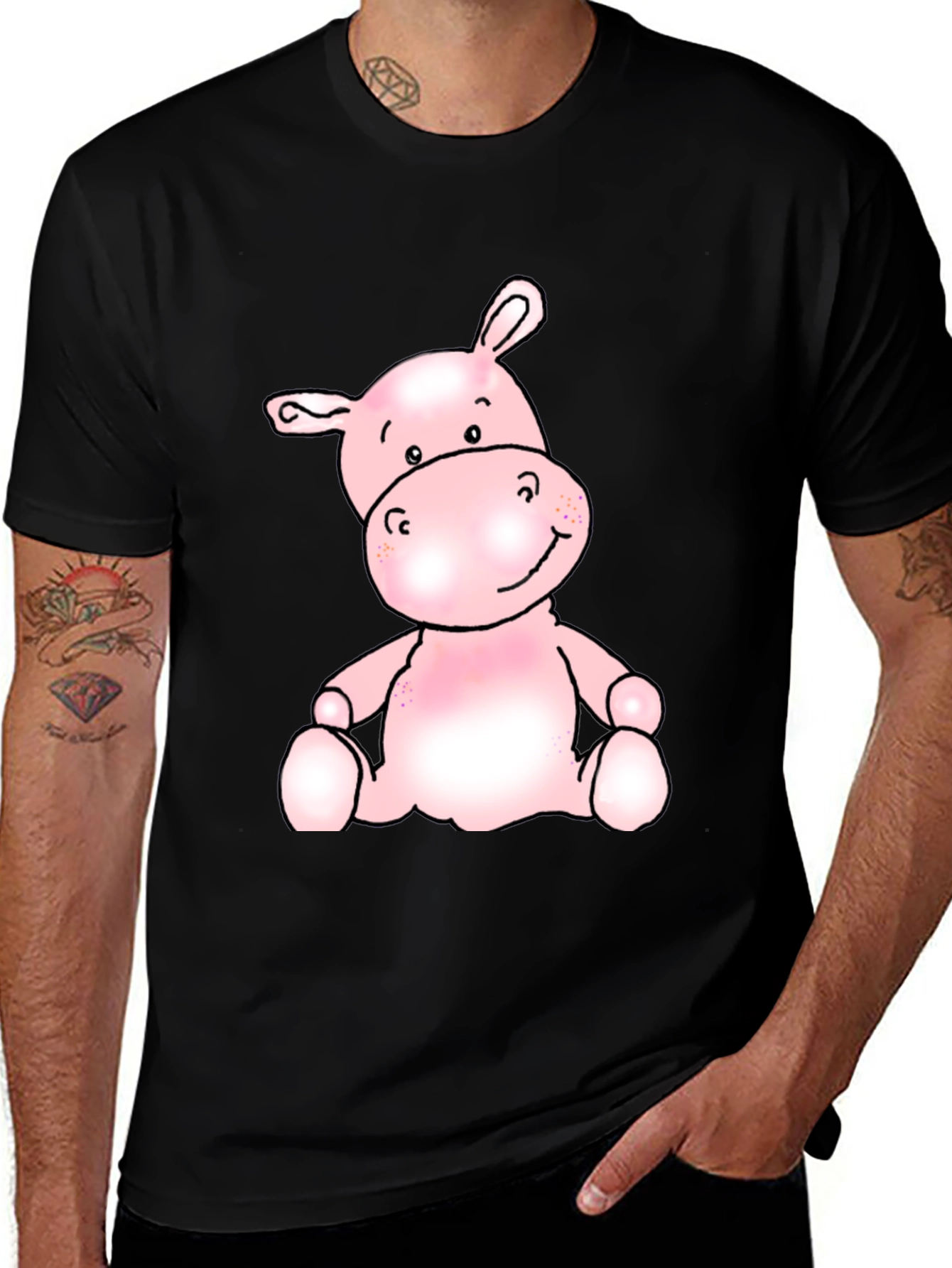 Variant 21 of Hippo Cartoon Graphic Tee