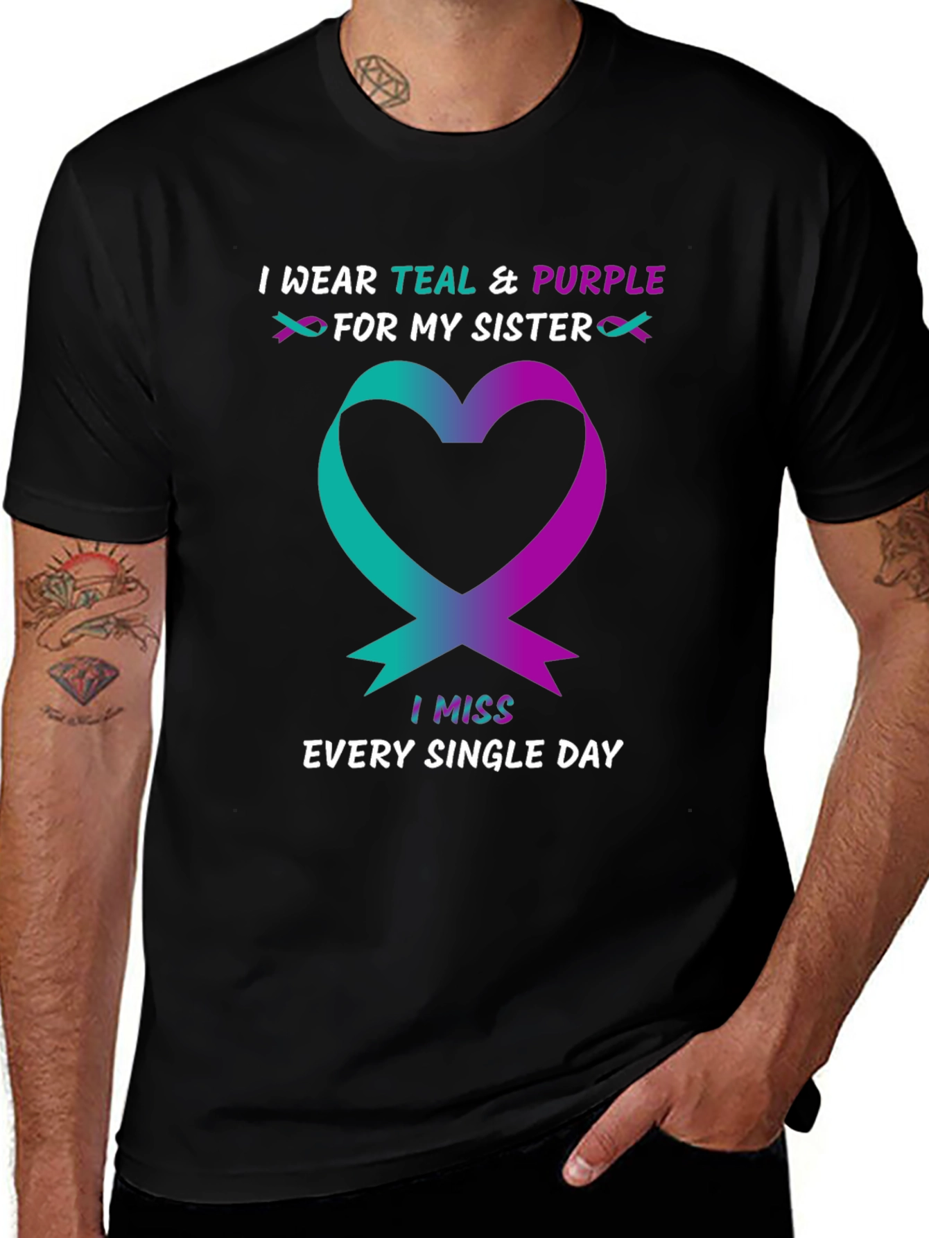 Variant 25 of Teal & Purple Sister Remembrance T-Shirt