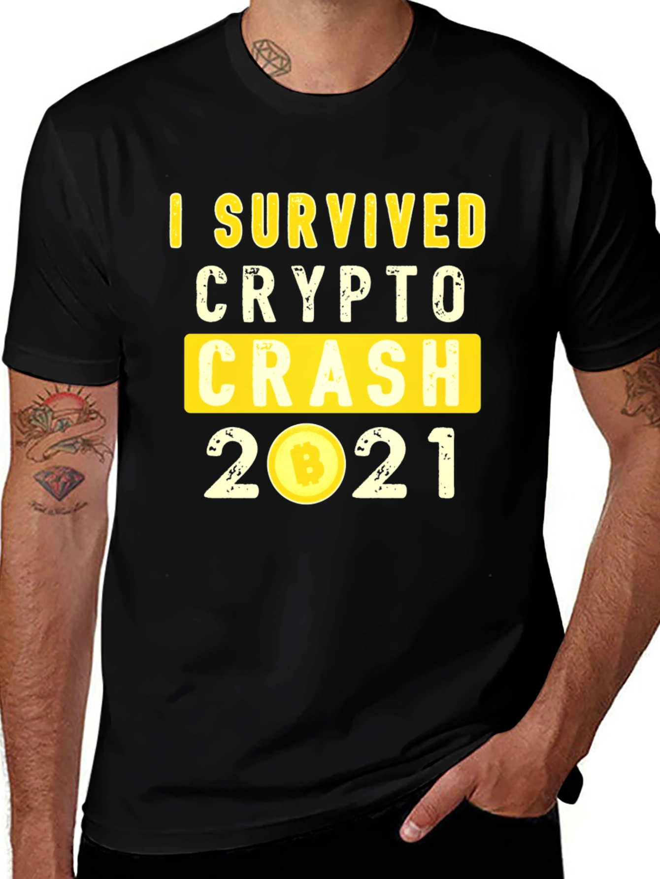 Variant 28 of I Survived Crypto Crash 2021 T-Shirt