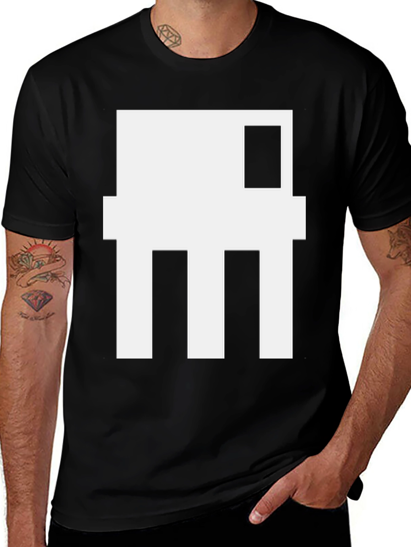 Variant 25 of Abstract Graphic Print Black T-Shirt