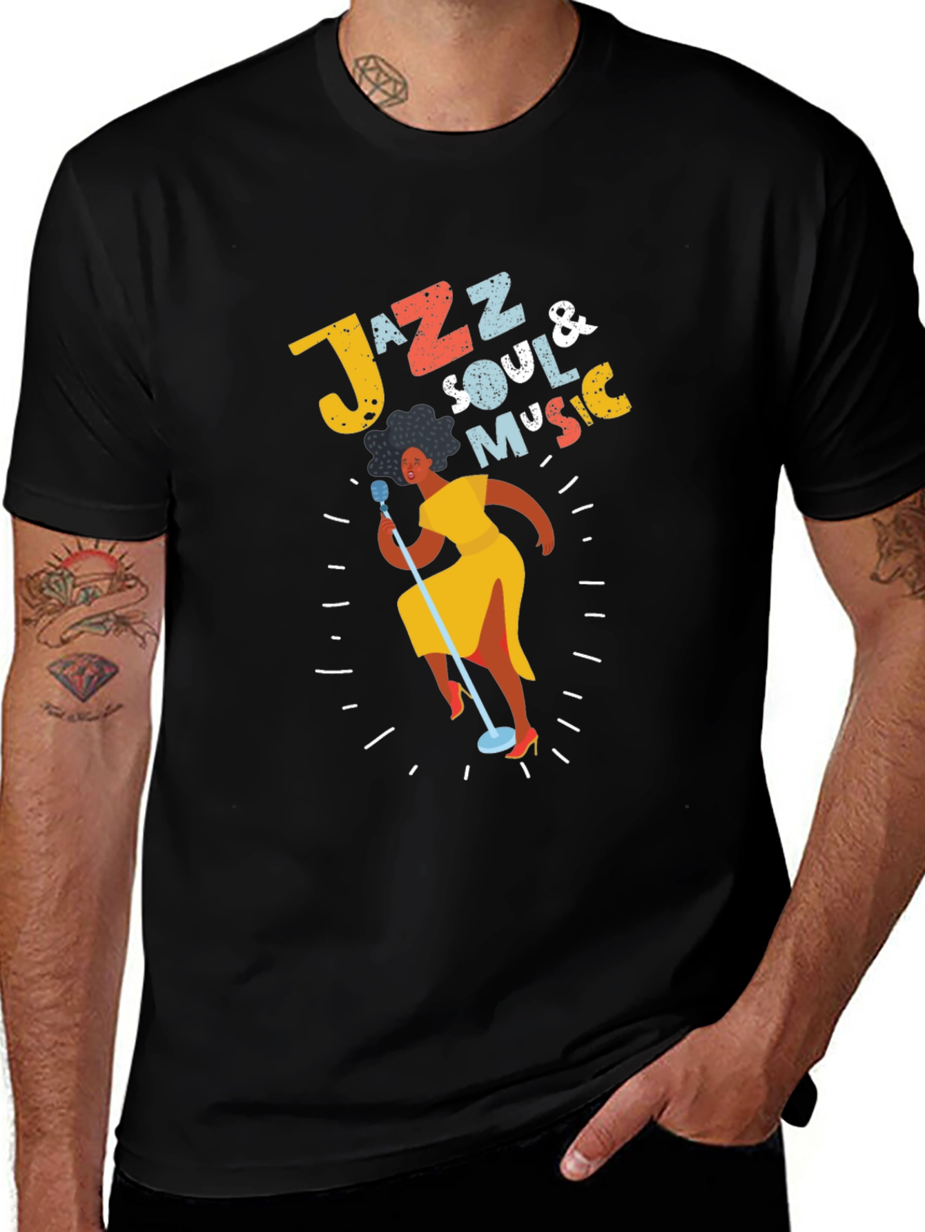 Variant 12 of Jazz Soul Music T-Shirt - Retro Singer Tee