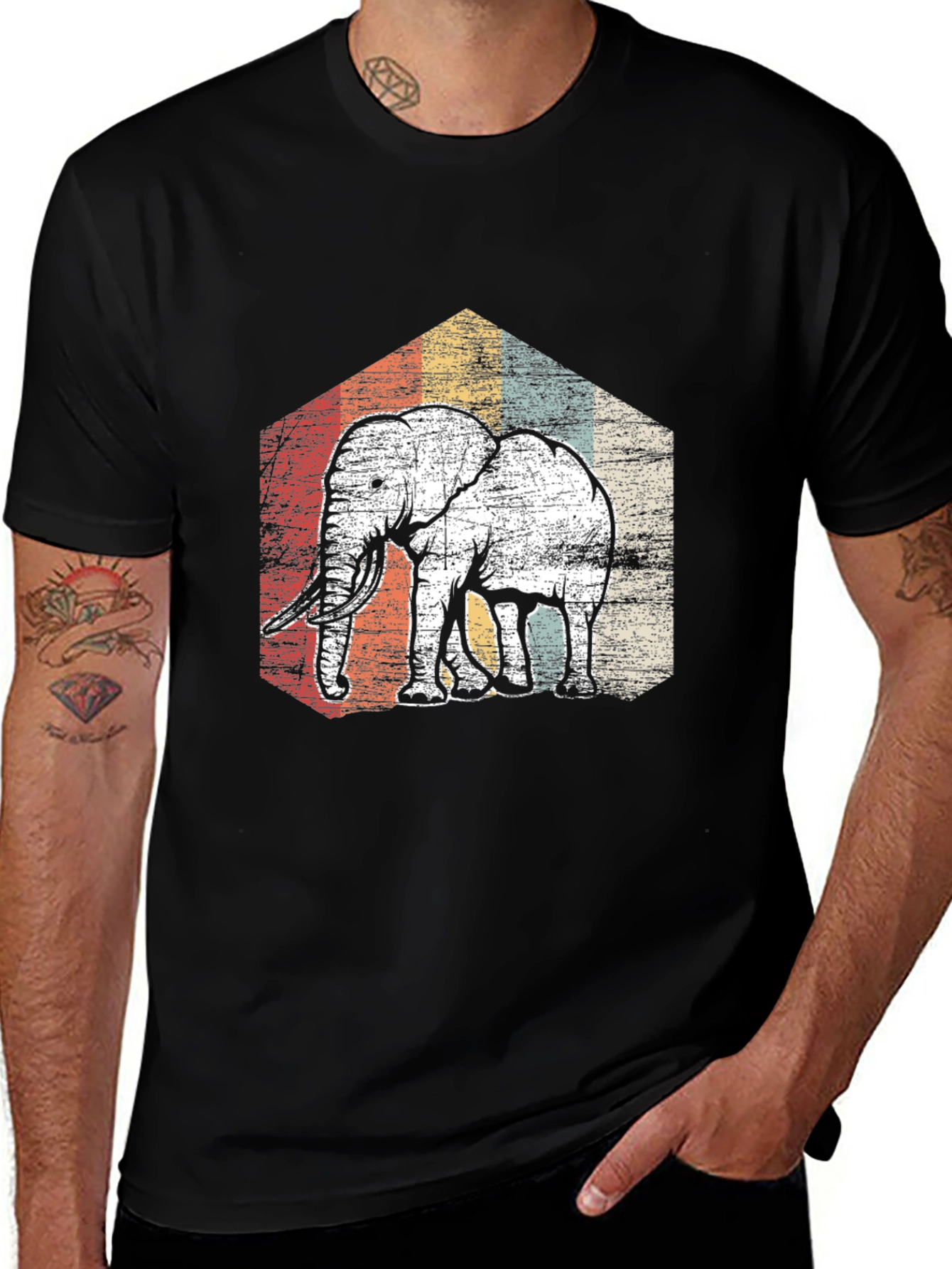 Variant 12 of Retro Elephant Graphic Tee - Vintage Style T-Shirt