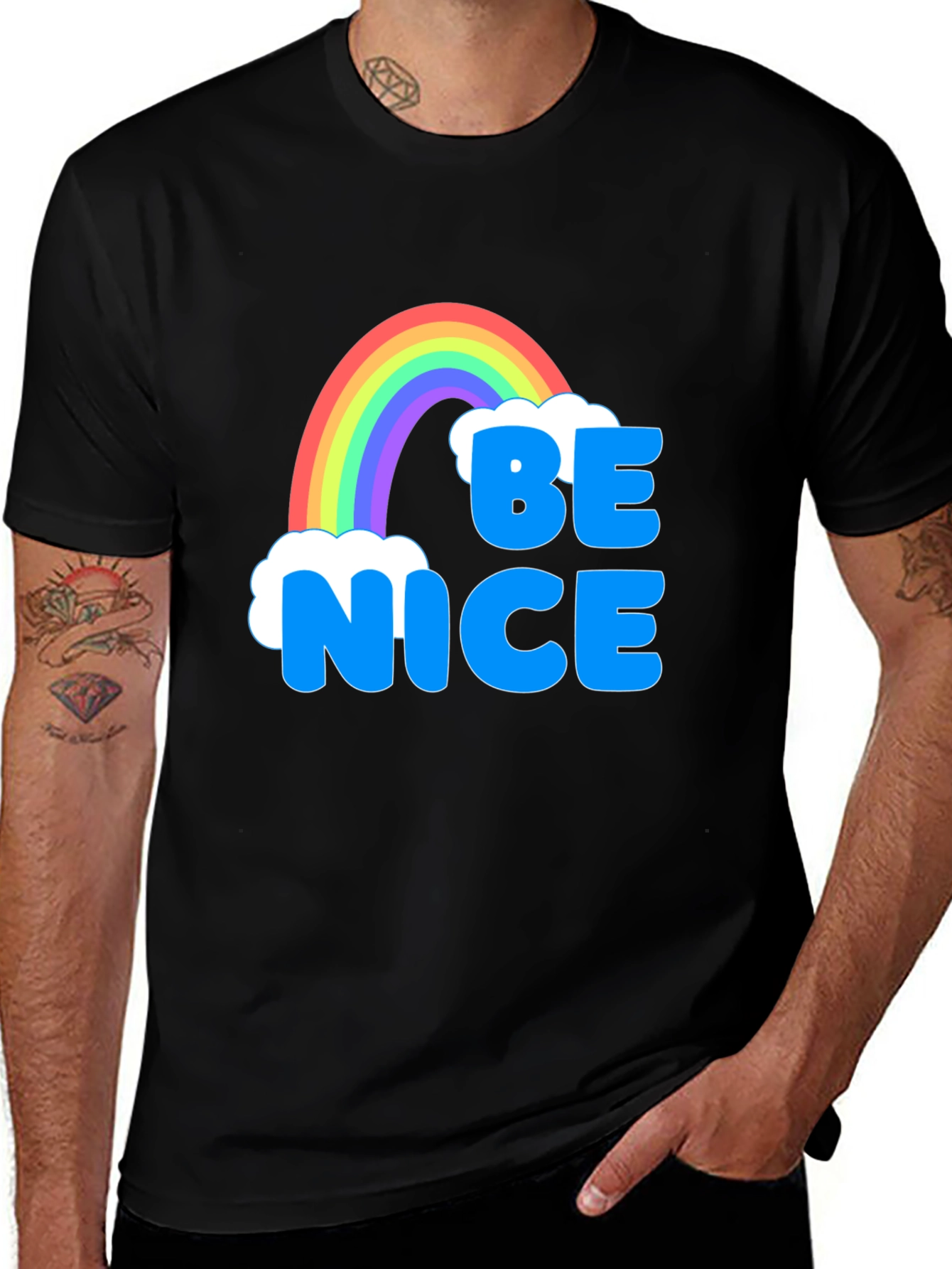 Variant 30 of Be Nice Rainbow T-Shirt - Positive Vibes