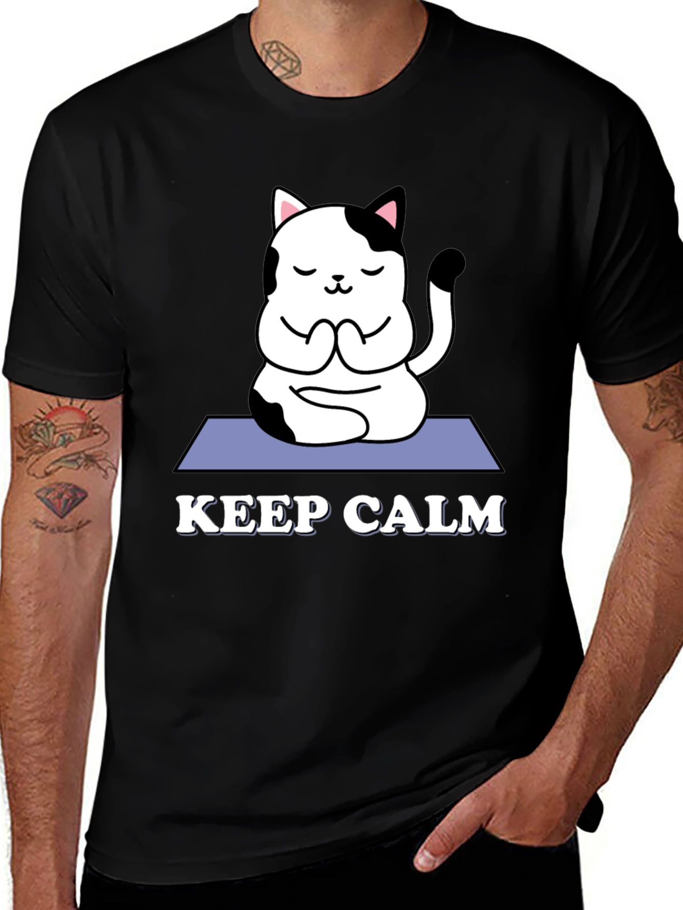 Variant 25 of Yoga Cat T-Shirt: Keep Calm and Meditate