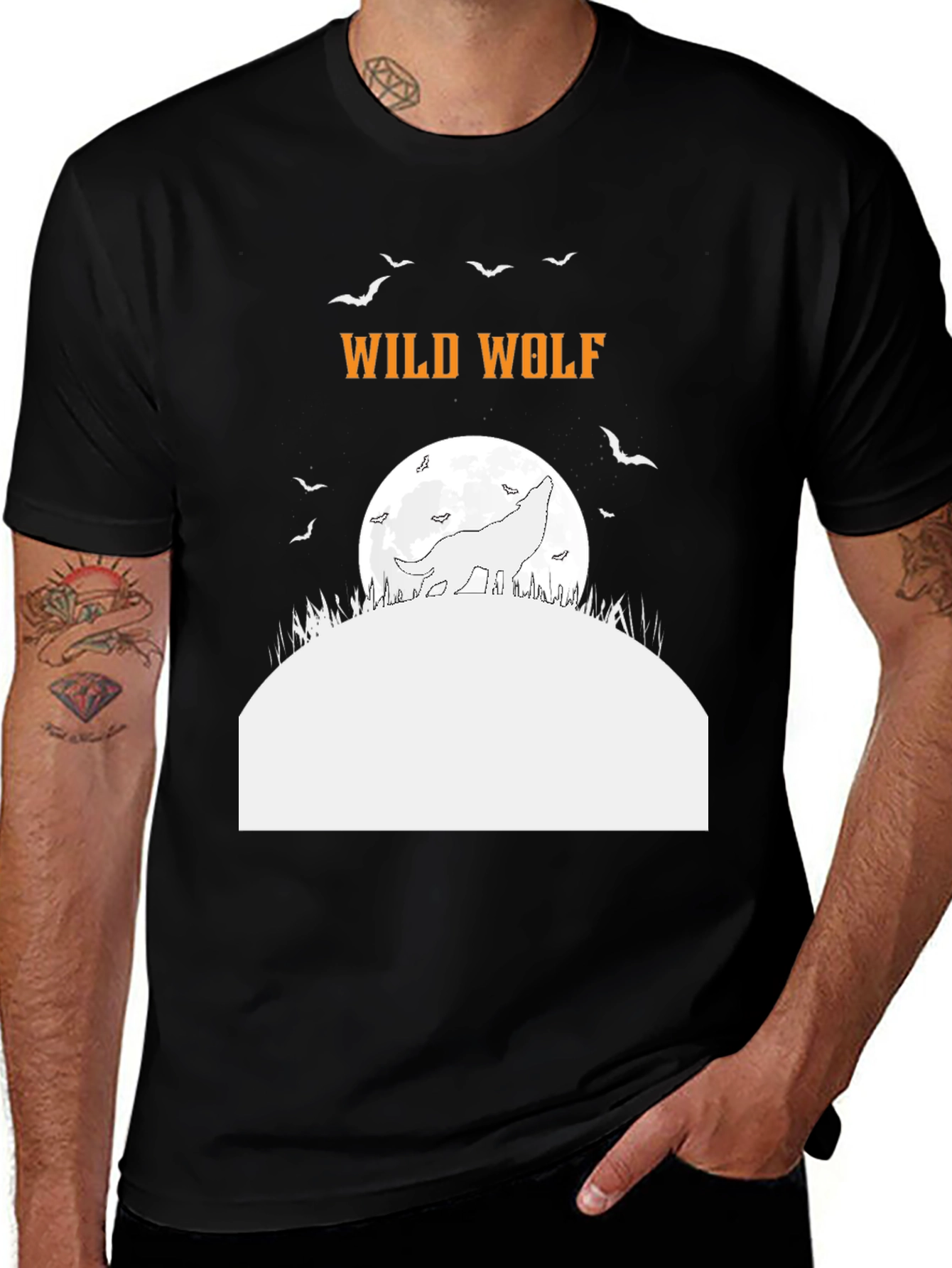 Variant 17 of Wild Wolf Graphic Tee - Men's Black T-Shirt