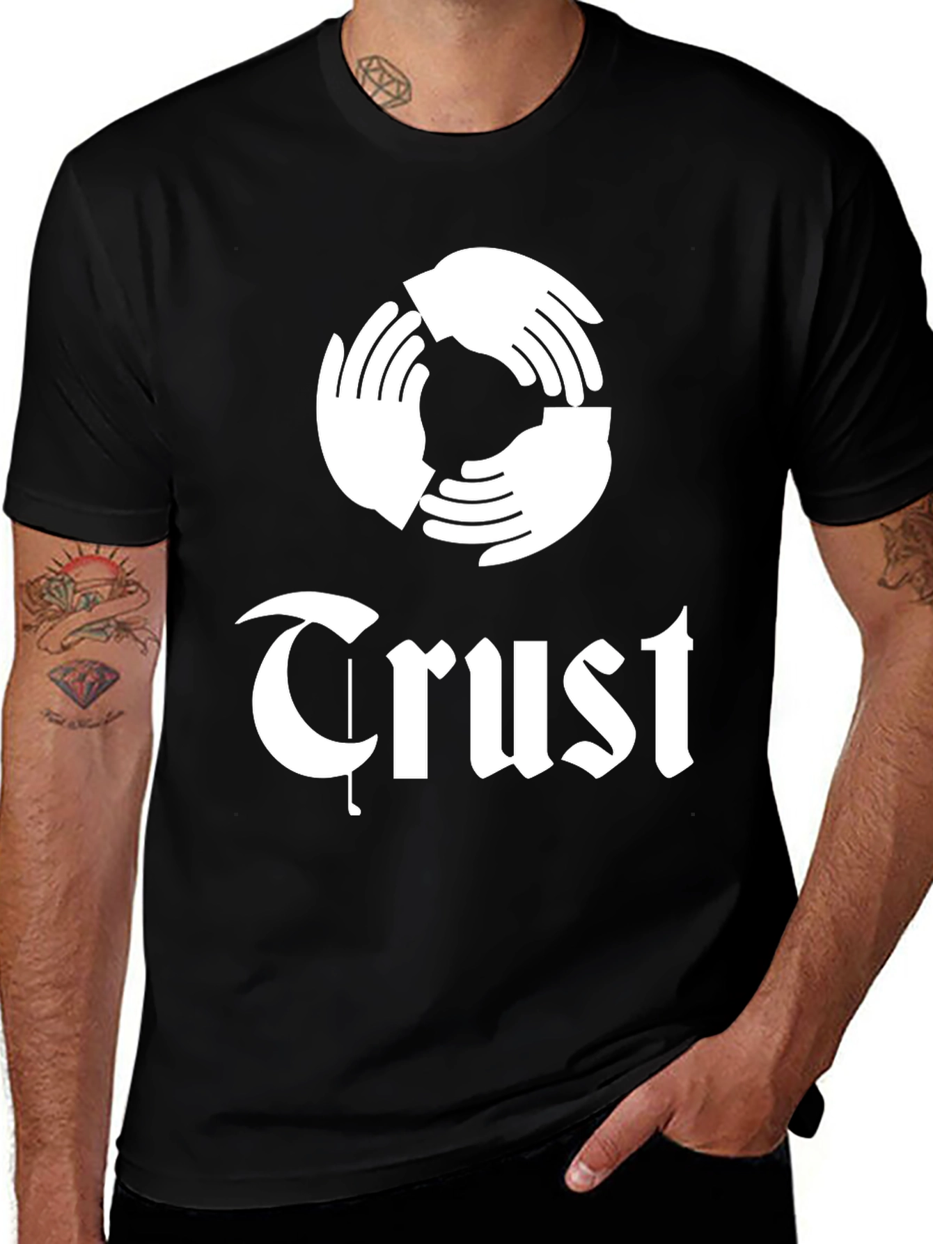 Variant 15 of Trust Graphic Tee - Black Cotton T-Shirt