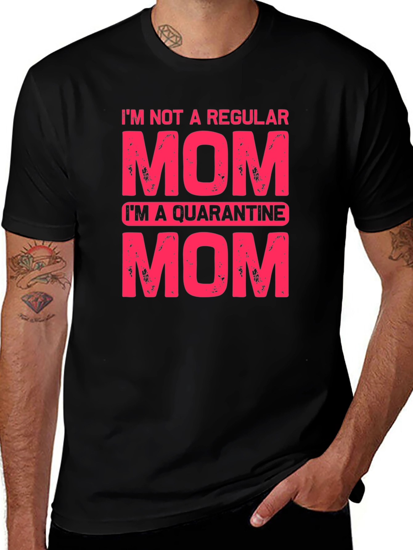 Variant 22 of Quarantine Mom Graphic T-Shirt - Black