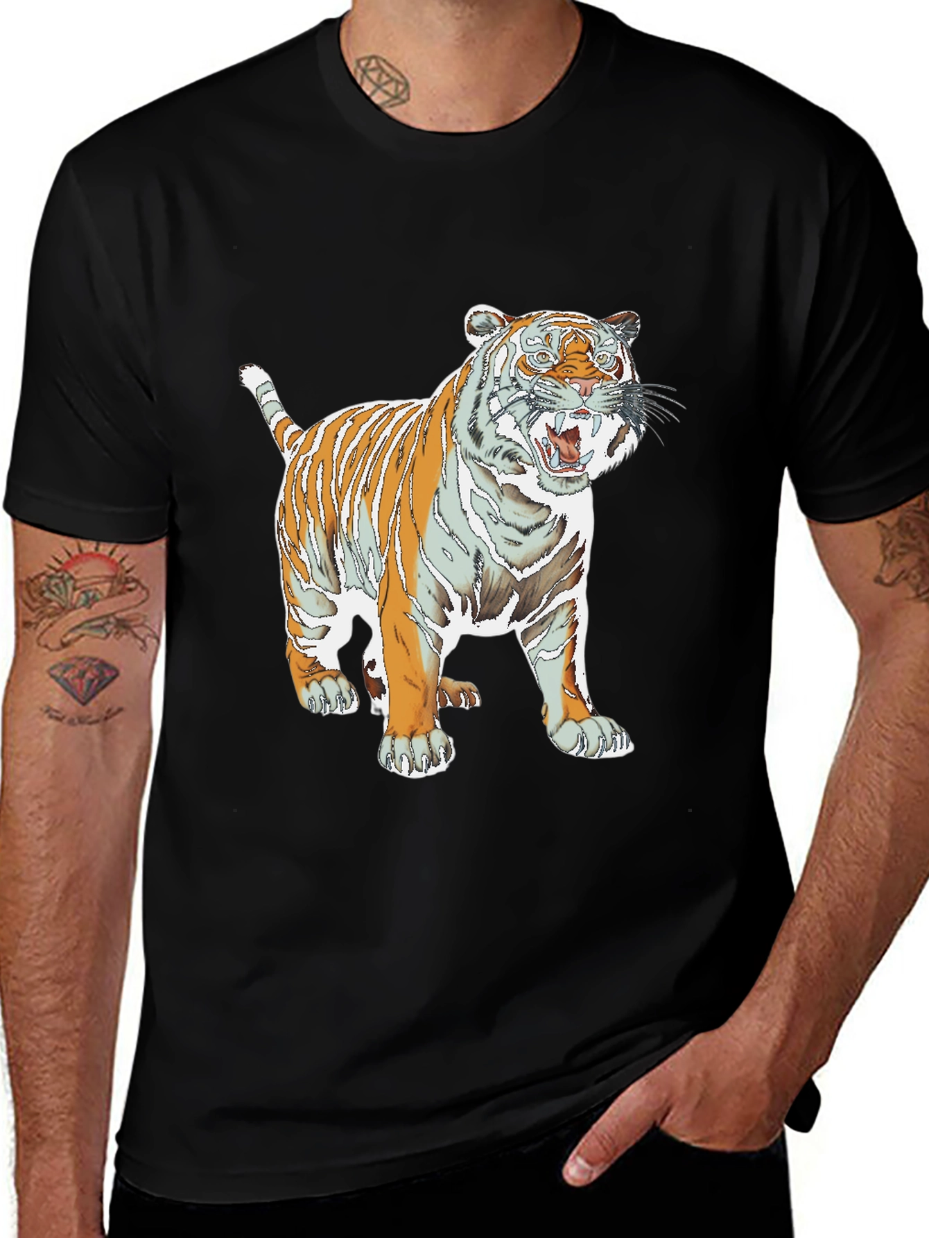 Variant 11 of Tiger Graphic Black T-Shirt