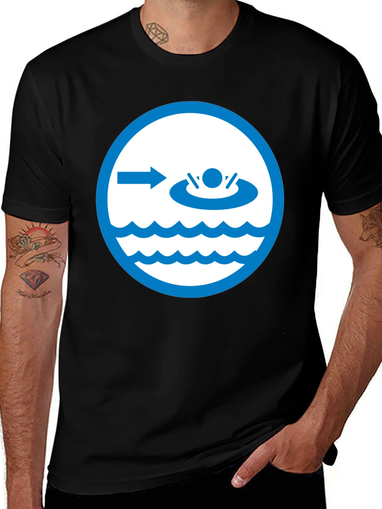 Variant 23 of Funny Swim Safety T-Shirt - Wearable Humor