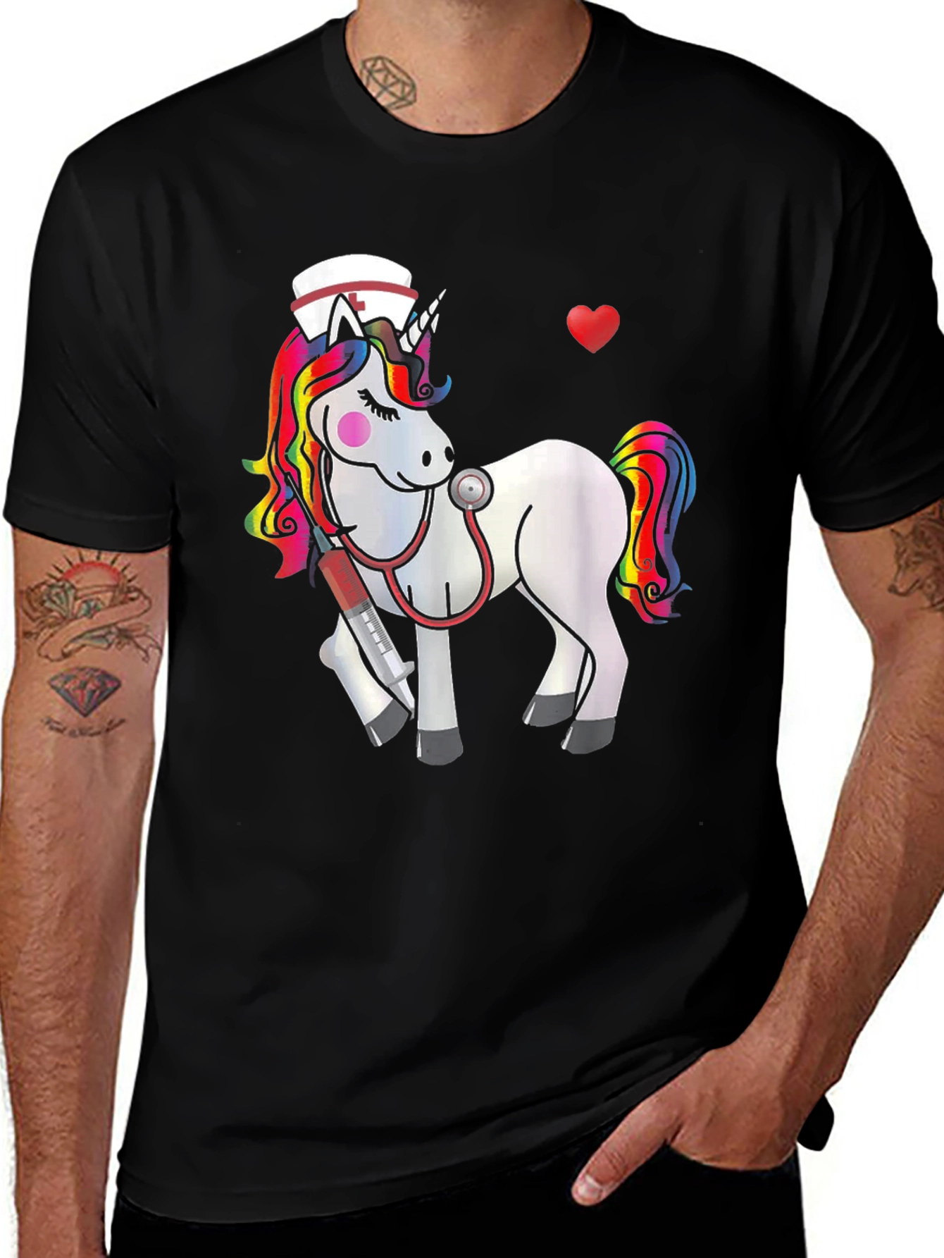 Variant 28 of Unicorn Nurse Graphic Tee - Medical Humor T-Shirt