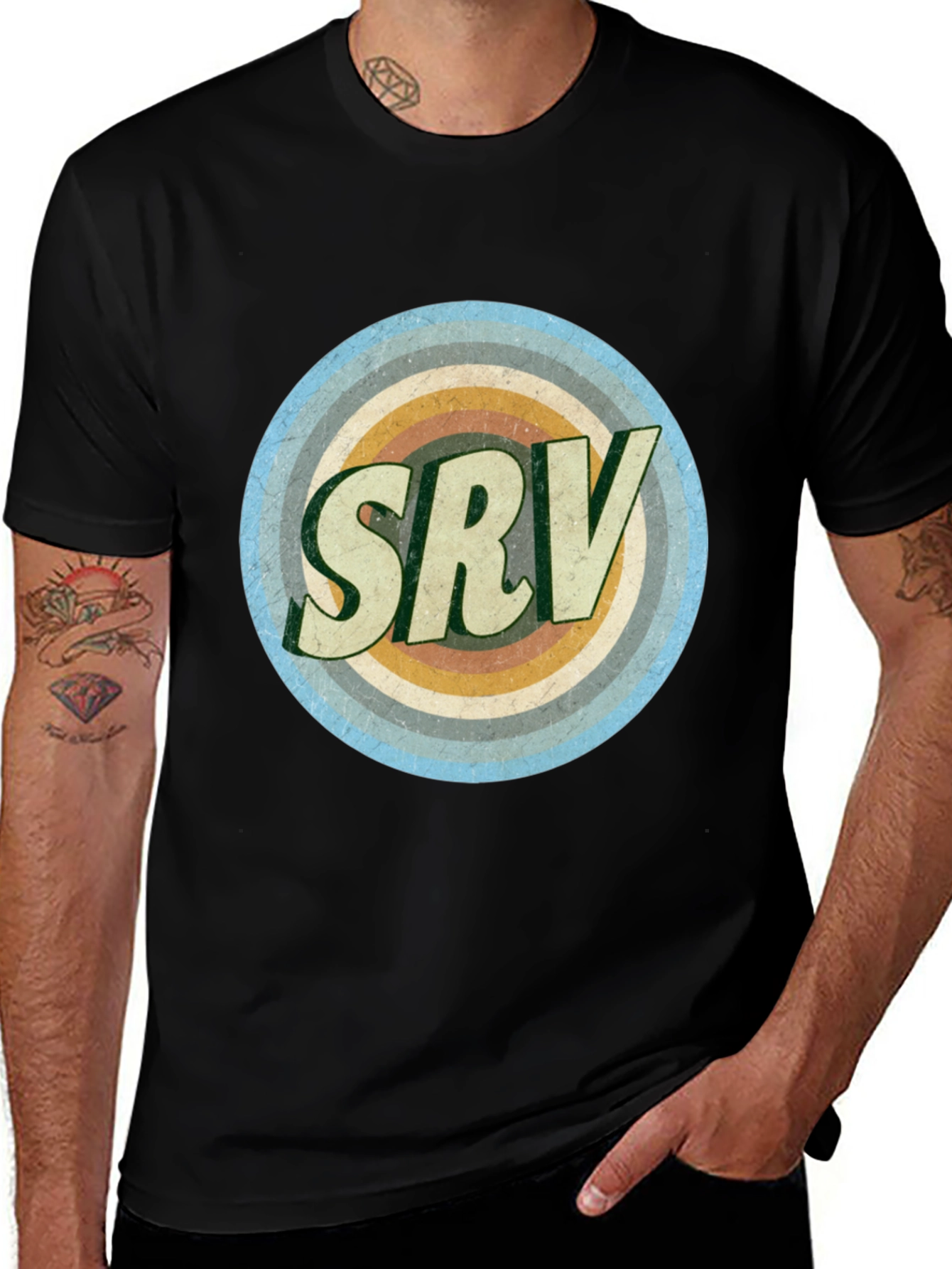 SRV Retro Graphic Tee - Vintage Music Lover T-Shirt