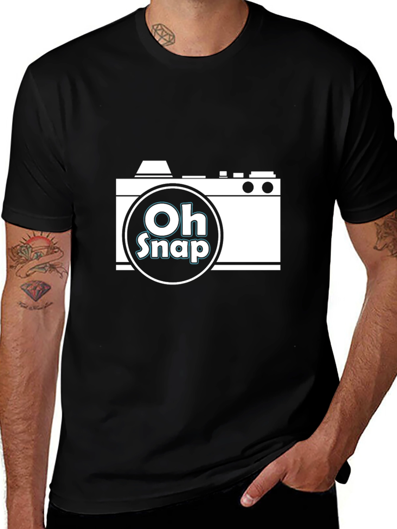 Variant 19 of Oh Snap Camera Graphic Black T-Shirt