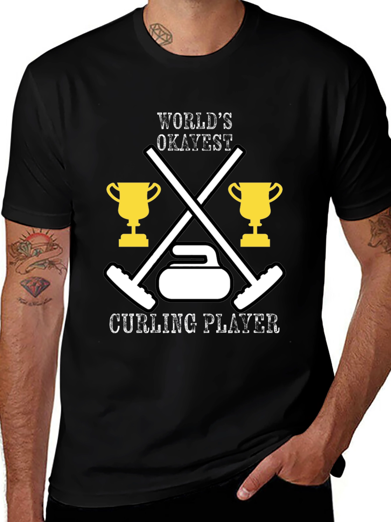 Variant 11 of World's Okayest Curling Player Graphic T-Shirt