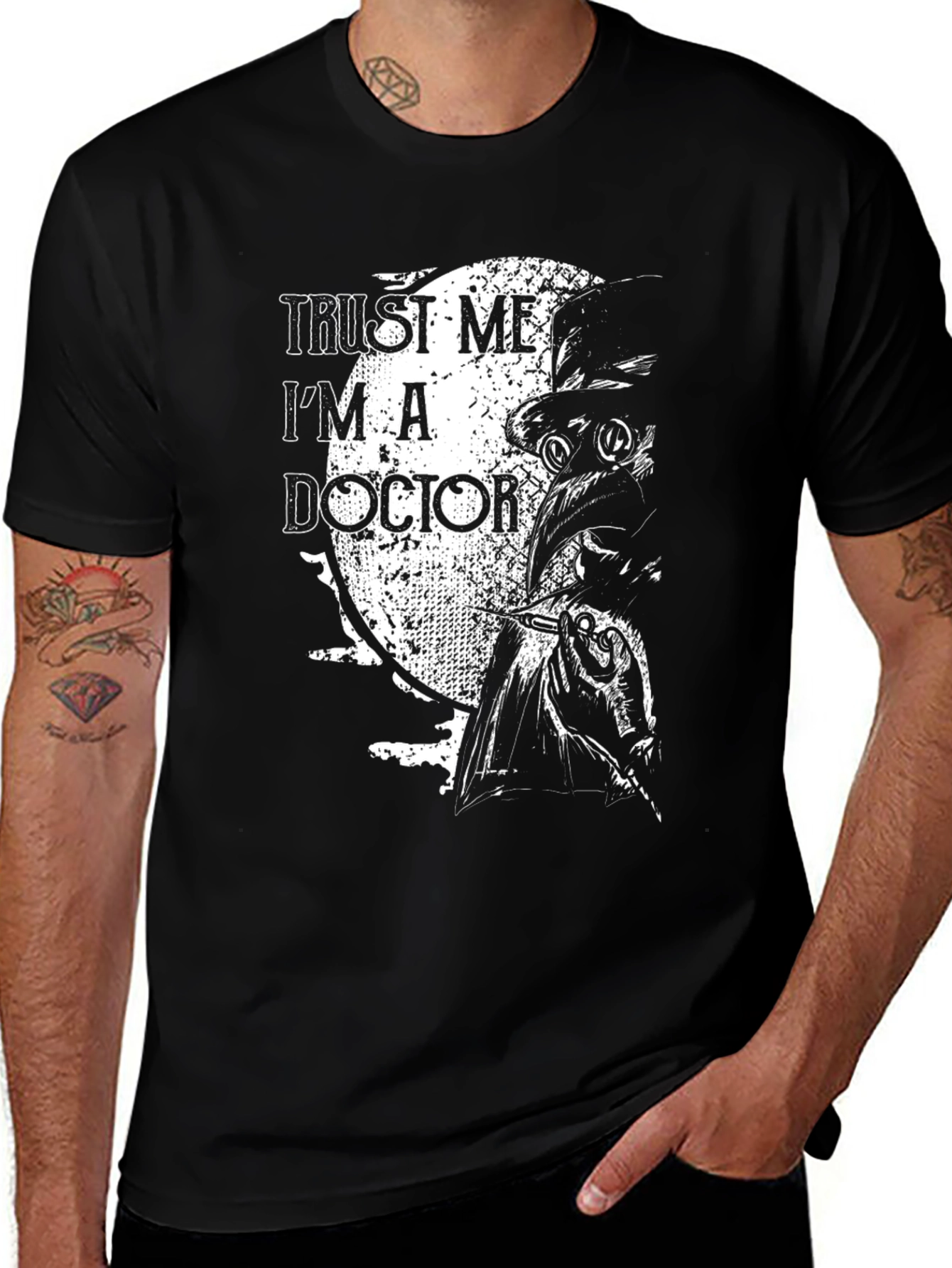 Variant 22 of Trust Me I'm a Doctor Black Graphic T-Shirt