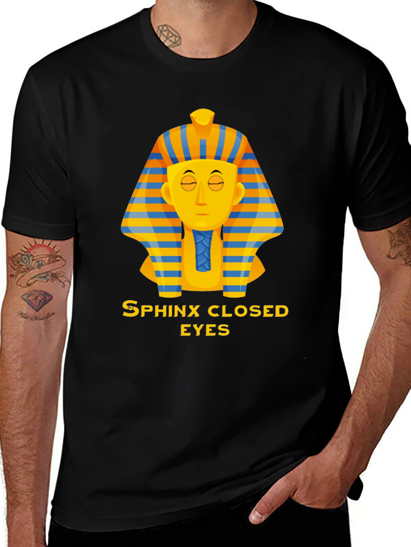 Variant 5 of Sphinx Closed Eyes Graphic Tee - Unisex