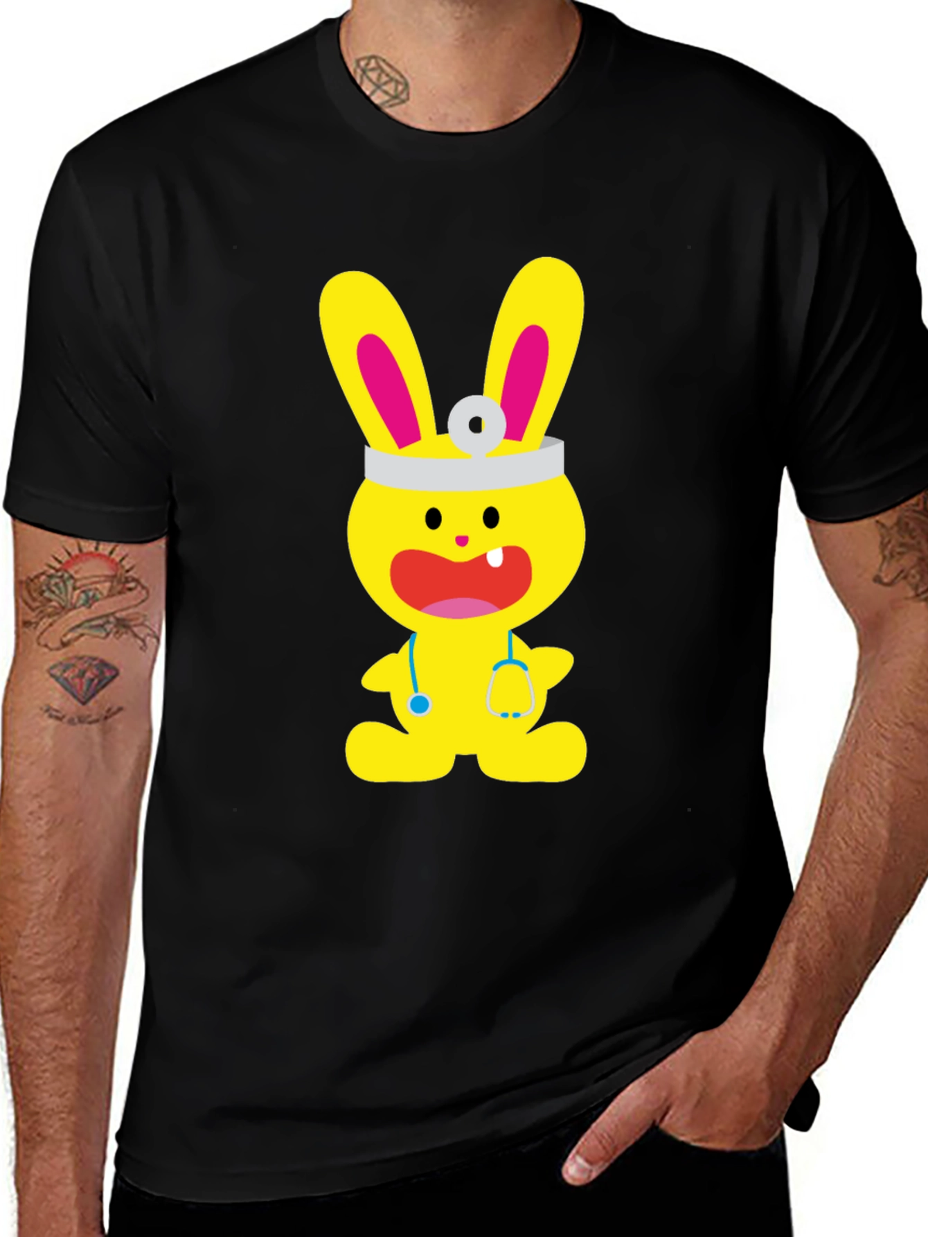 Variant 14 of Bunny Doctor Graphic T-Shirt - Cute and Fun!