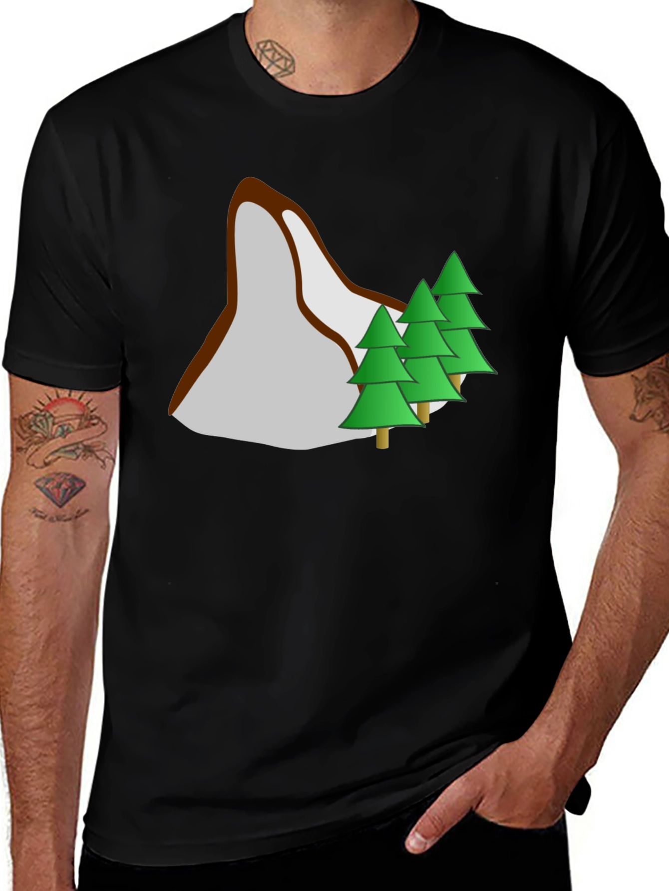 Variant 13 of Mountain & Trees Graphic Tee - Adventure Awaits!