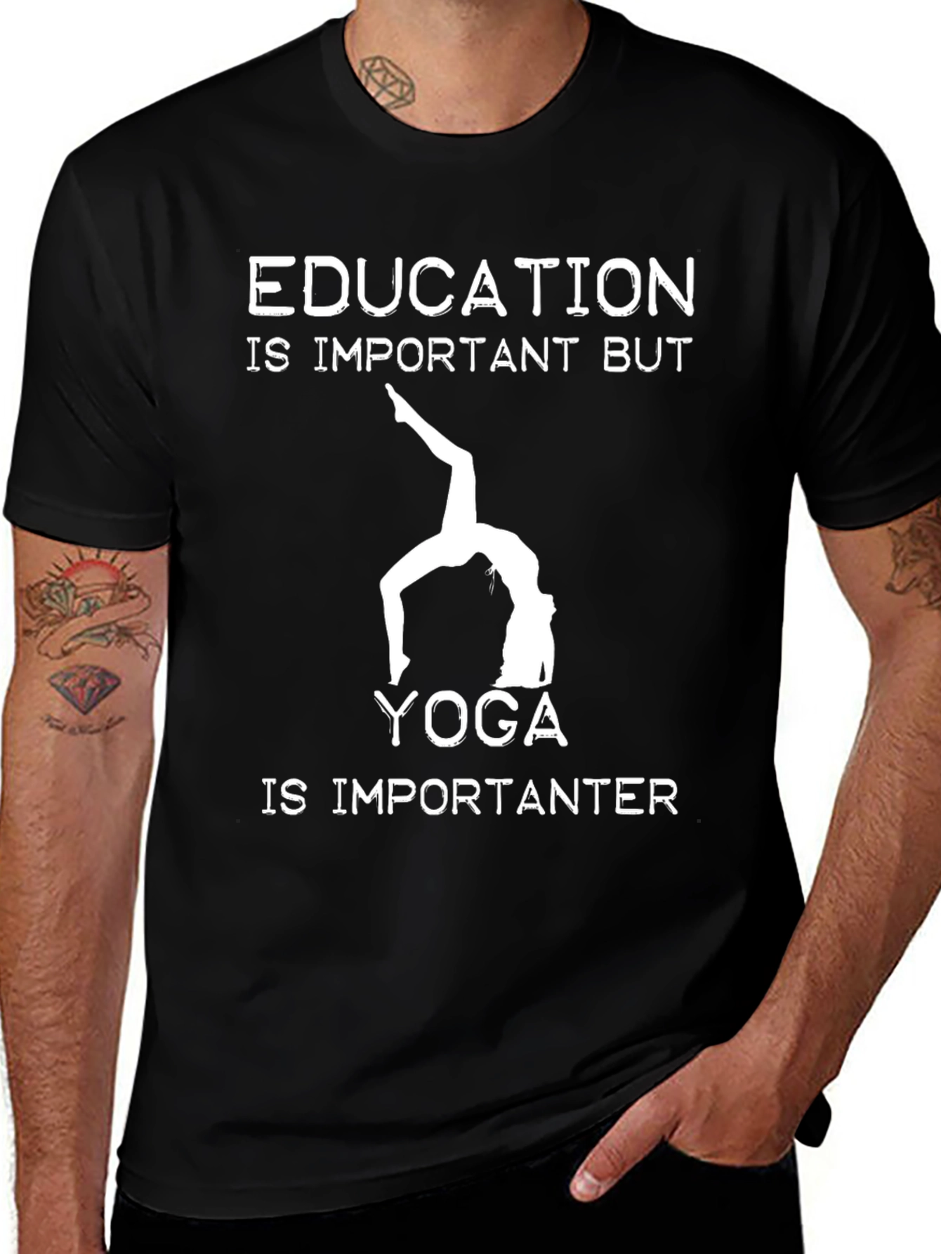 Variant 4 of Education is Important Yoga T-Shirt