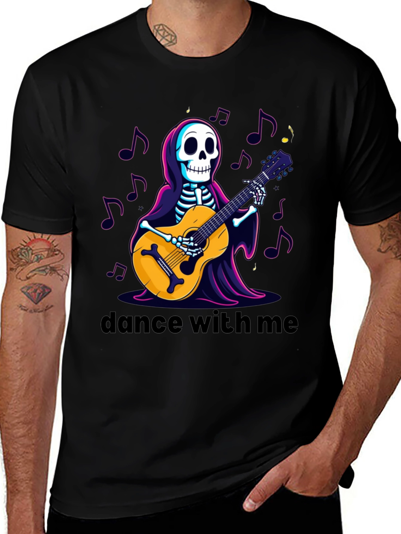 Variant 25 of Skeleton Guitarist Graphic Tee