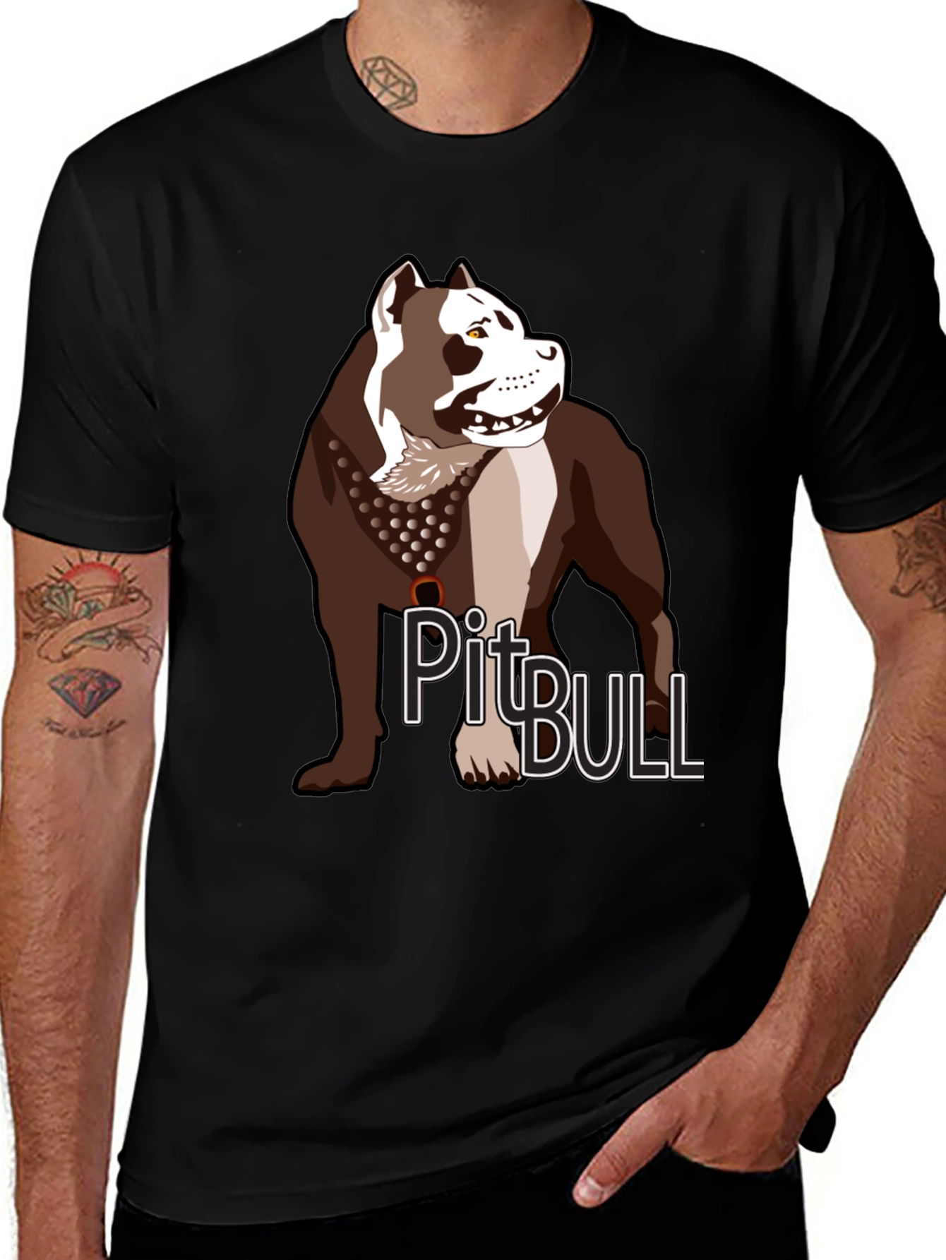 Variant 15 of Pitbull Dog Graphic T-Shirt - Casual Crew Neck Tee