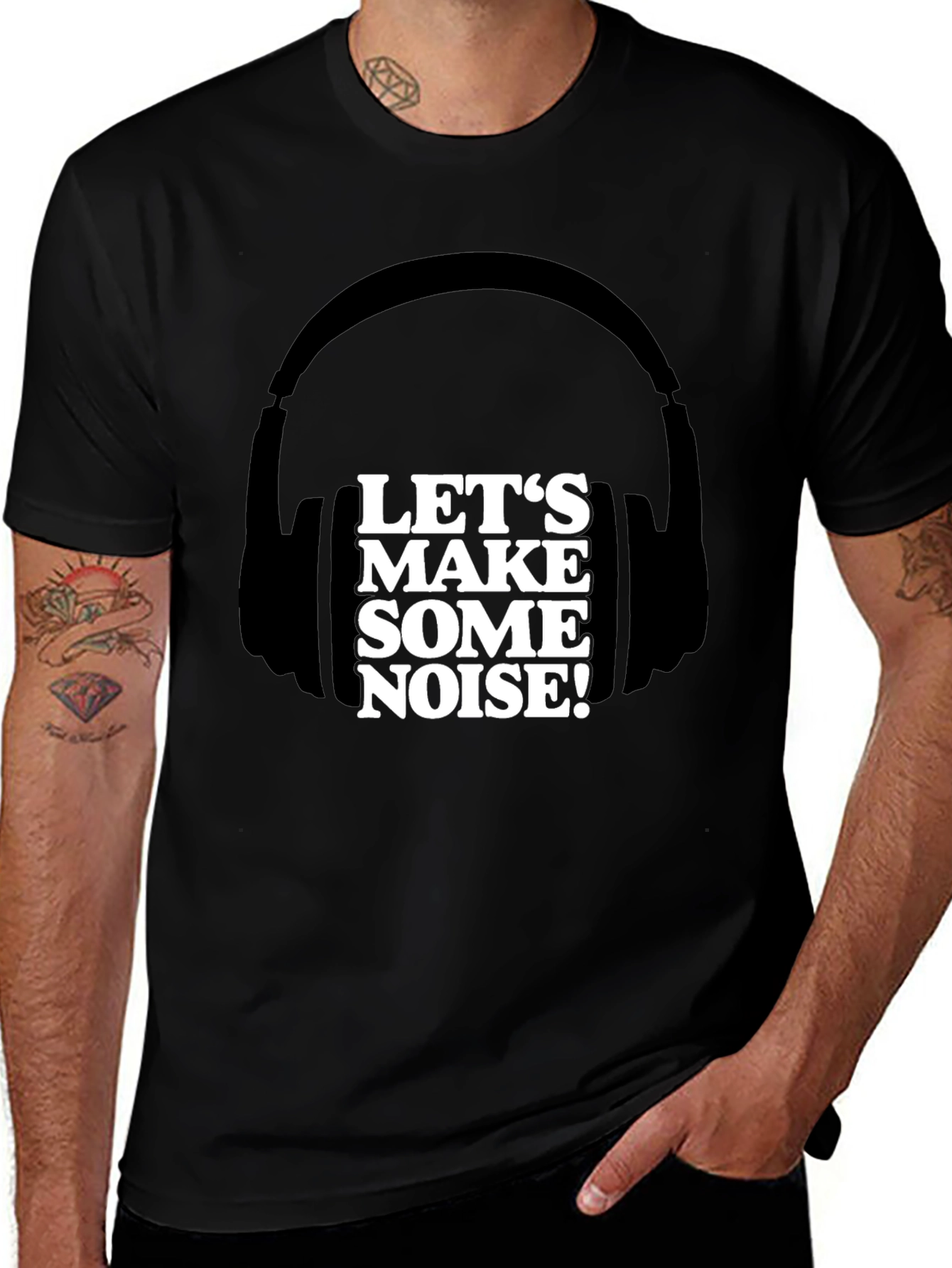 Variant 14 of Let's Make Some Noise! T-Shirt with Headphone Design
