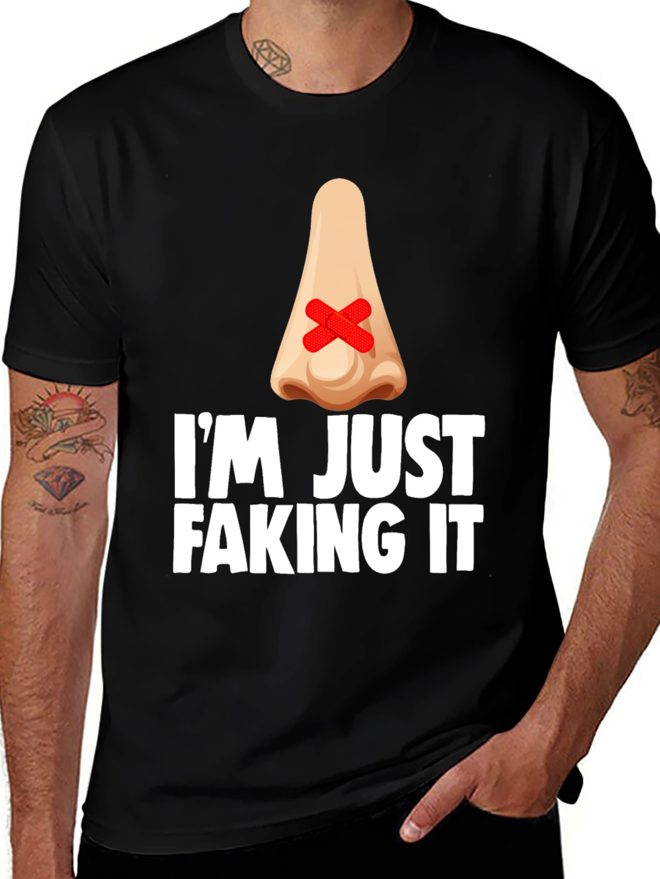 Variant 2 of I'm Just Faking It T-Shirt - Funny Graphic Tee