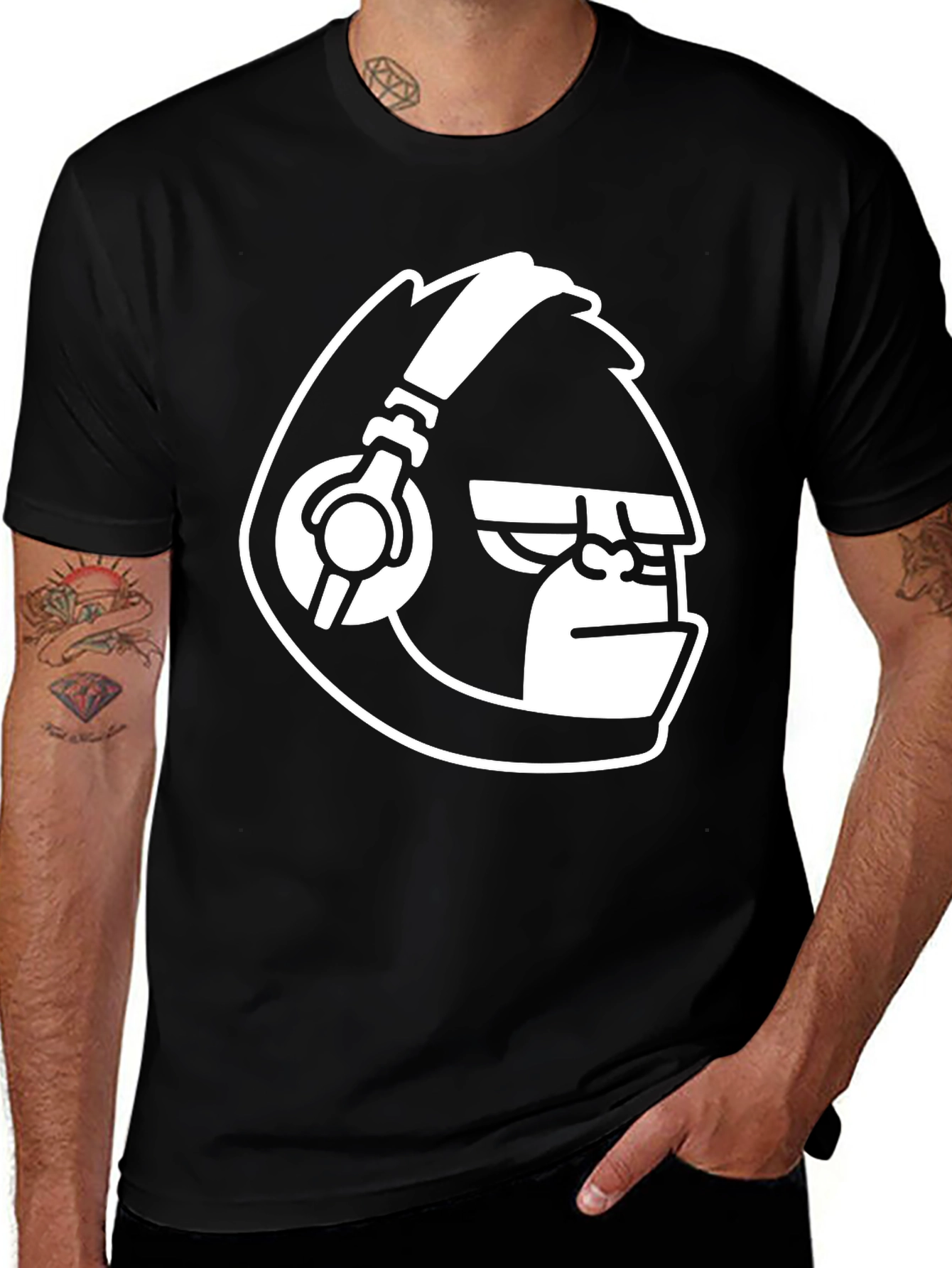 Variant 2 of Cool Gorilla DJ T-Shirt - Black