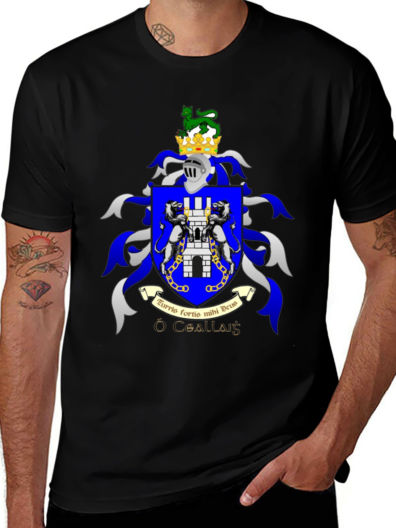 Variant 19 of O'Ceallaigh Family Crest Black T-Shirt