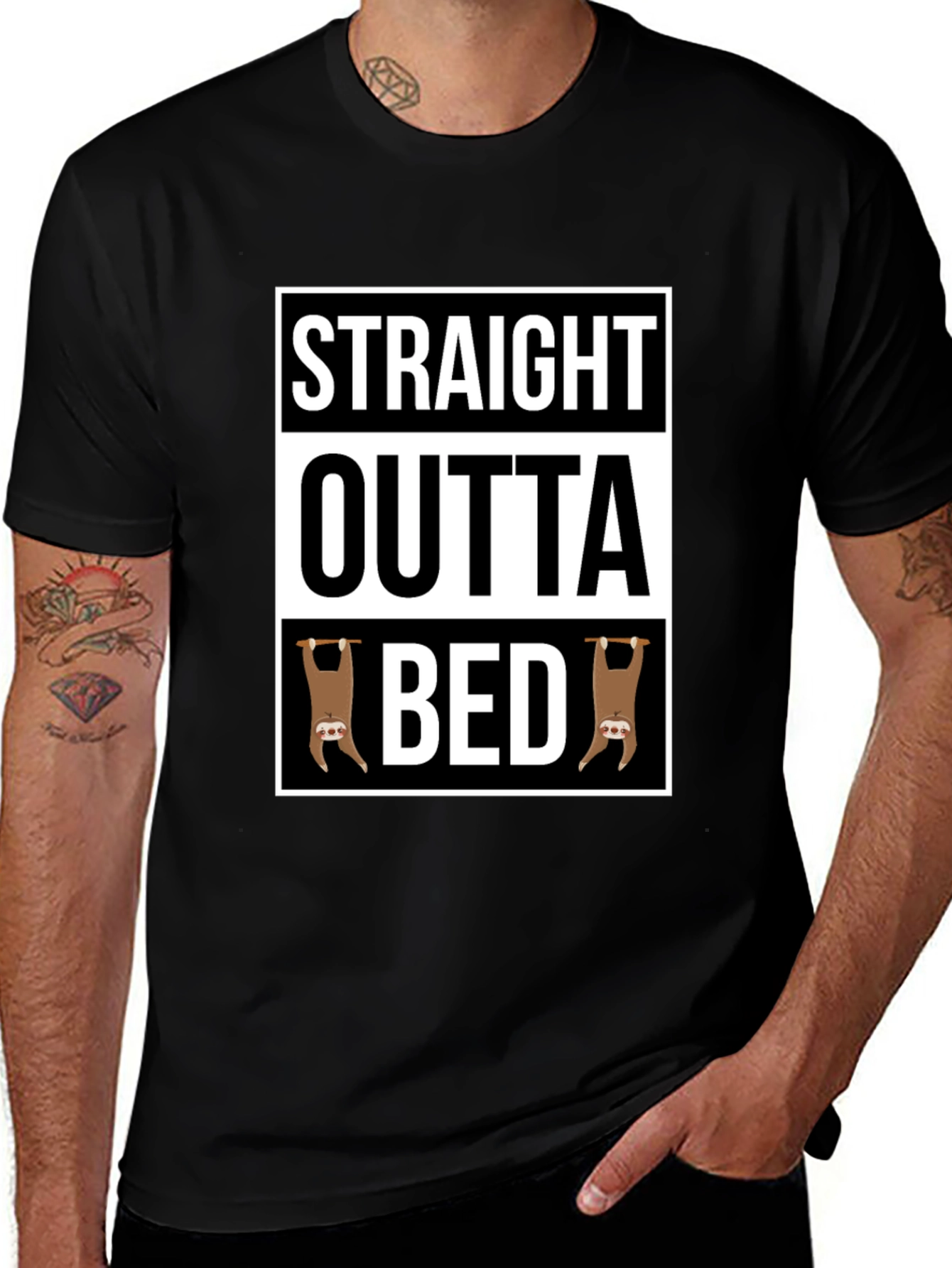 Variant 29 of Straight Outta Bed Sloth T-Shirt - Funny & Comfy
