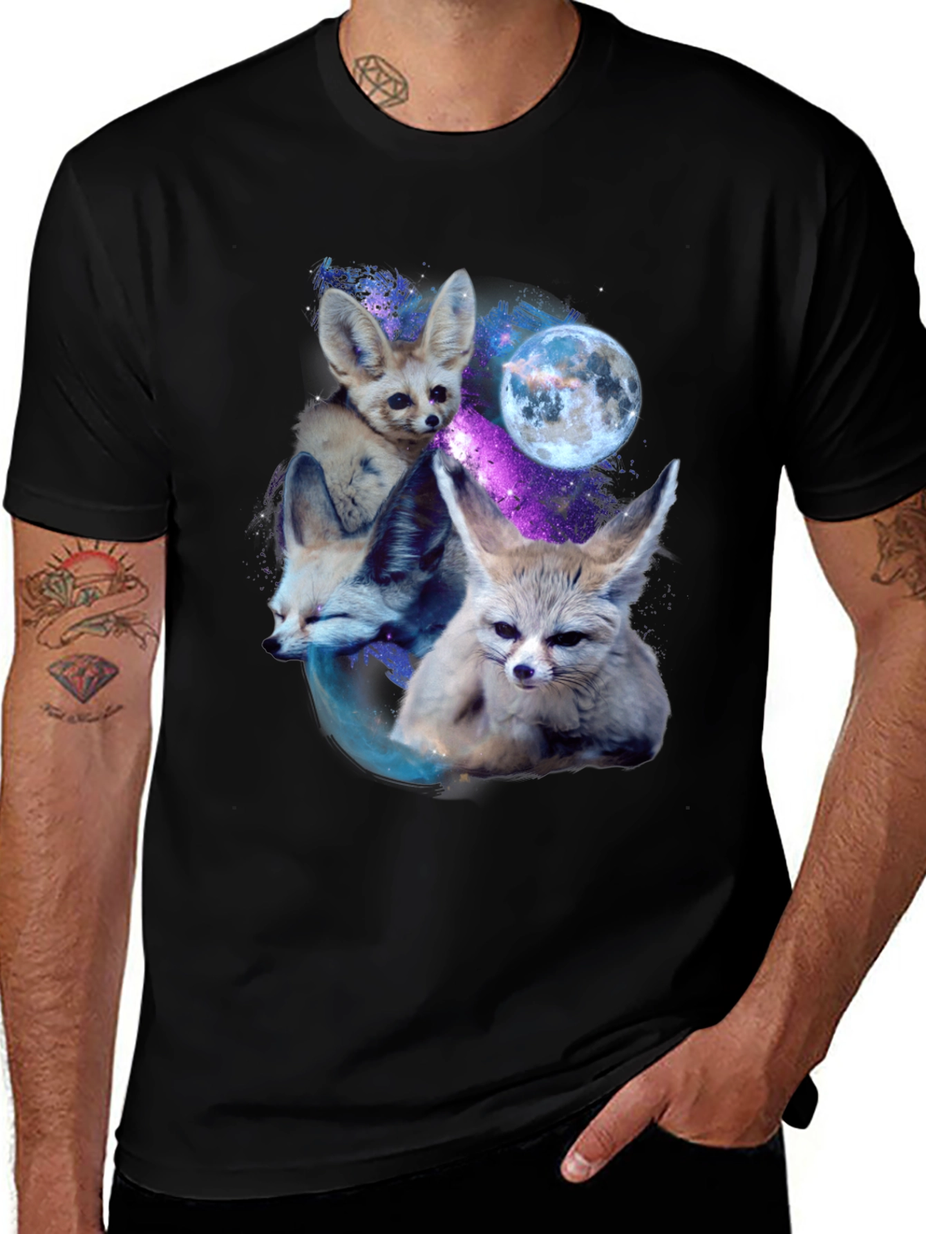 Variant 20 of Fox Galaxy T-Shirt - Celestial Fennec Design