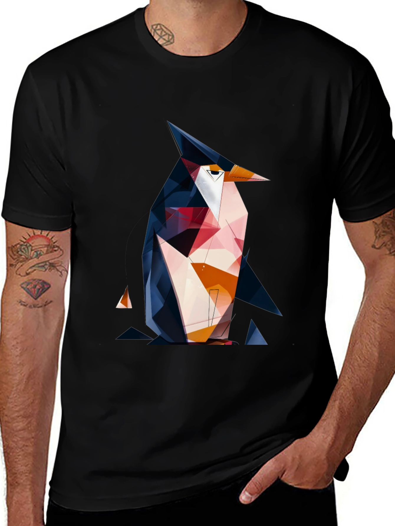 Variant 20 of Geometric Penguin T-Shirt - Modern Art Tee