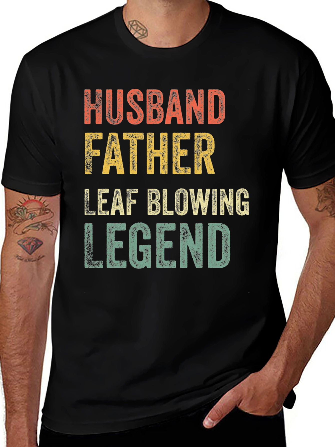 Variant 5 of Husband Father Leaf Blowing Legend T-Shirt