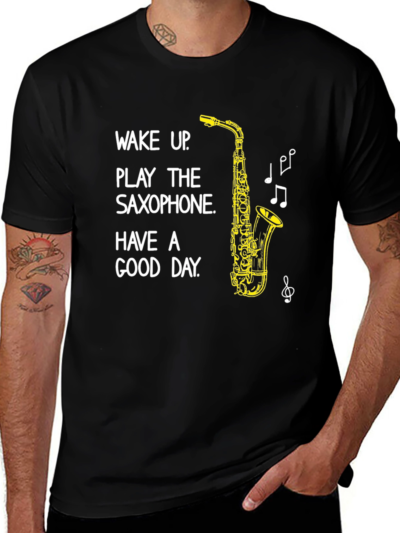 Variant 28 of Wake Up & Play Saxophone Graphic Tee