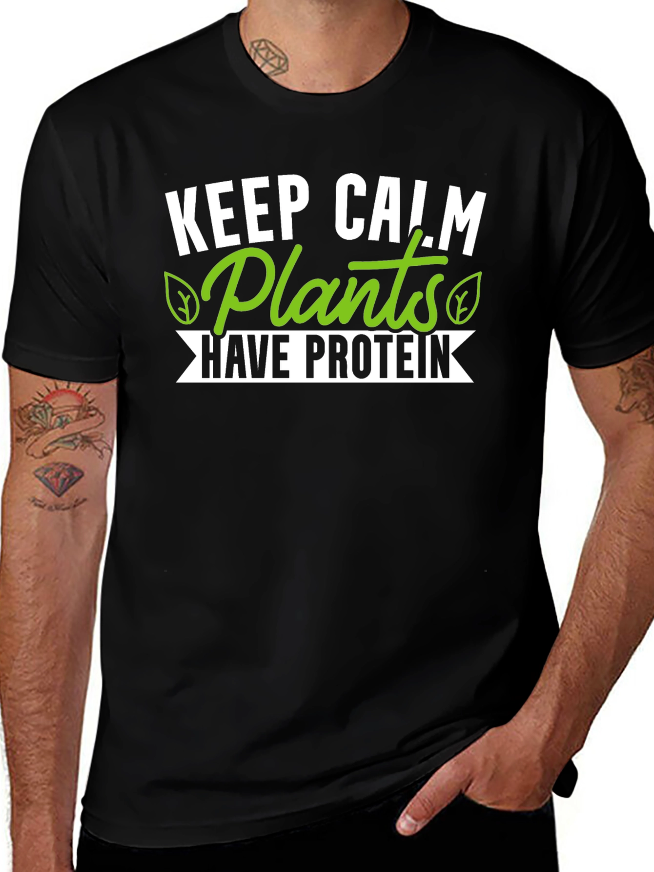 Variant 9 of Vegan T-Shirt - Plants Have Protein Tee