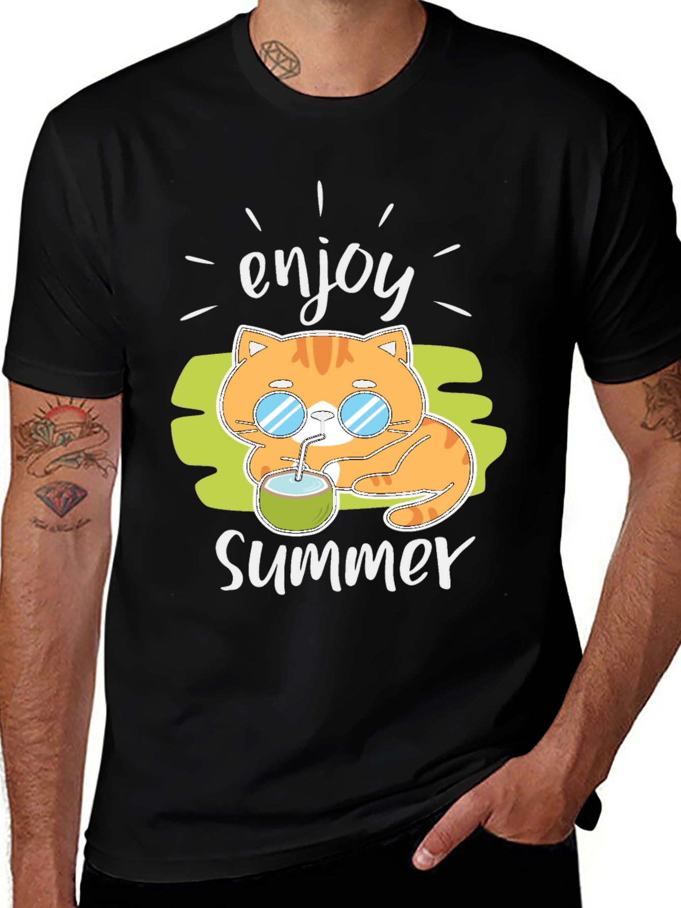 Variant 27 of Enjoy Summer Cat T-Shirt - Cool & Casual