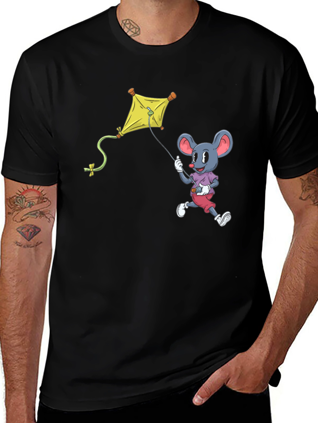 Variant 24 of Mouse Kite T-Shirt - Cartoon Graphic Tee