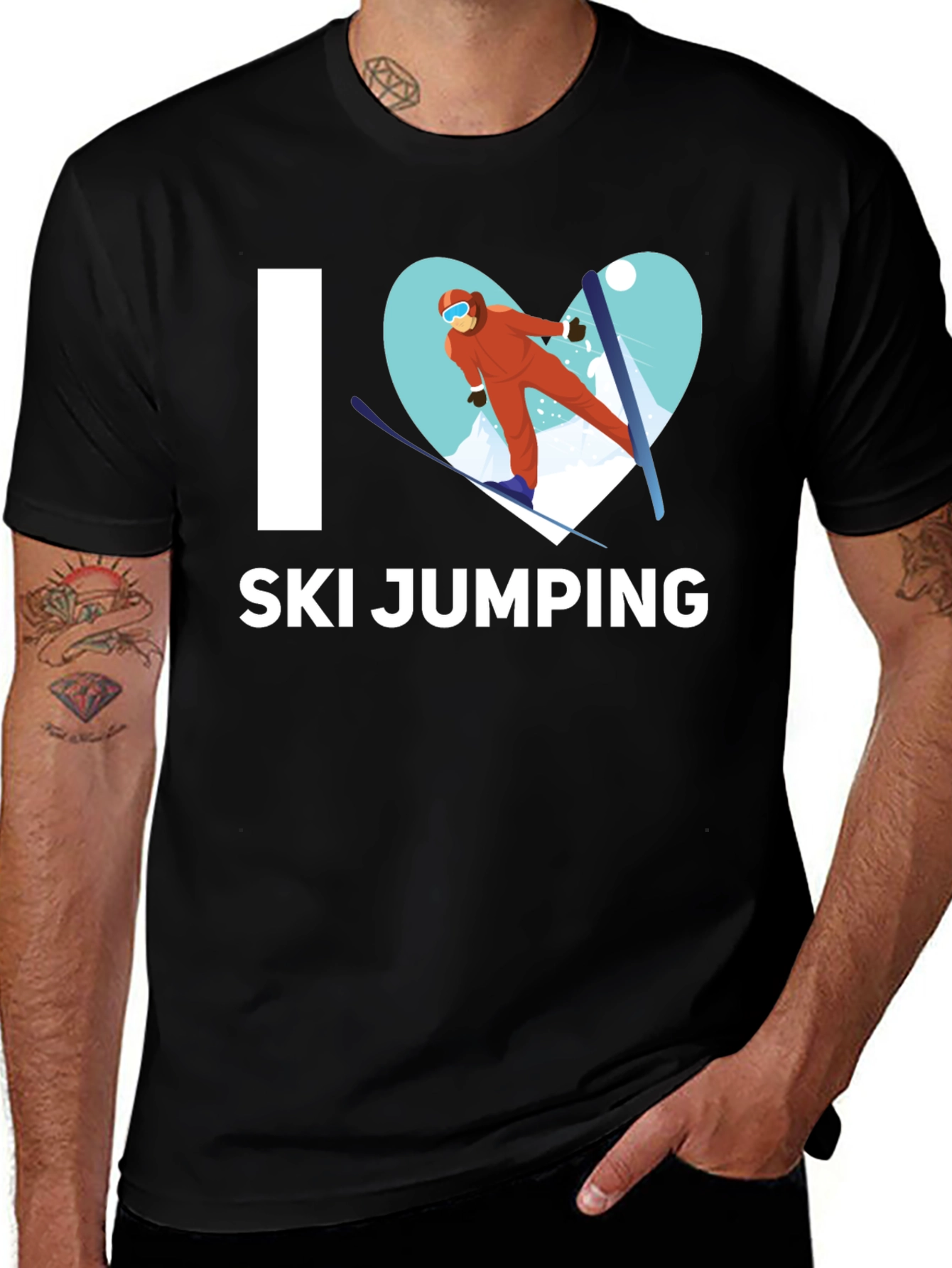 Variant 11 of I Love Ski Jumping T-Shirt