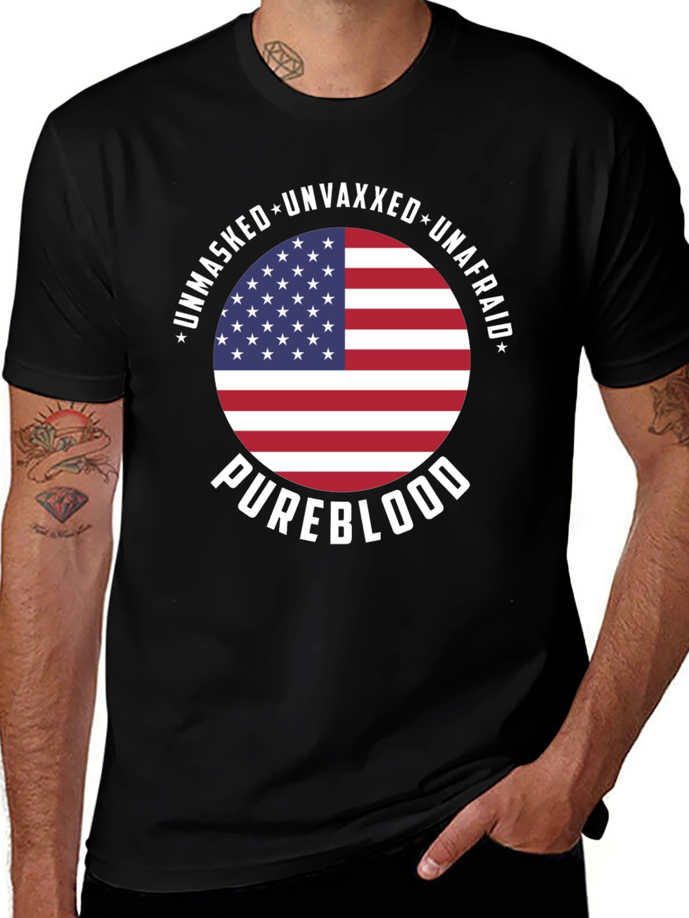 Unmasked Unvaxxed Unafraid Pureblood T-Shirt