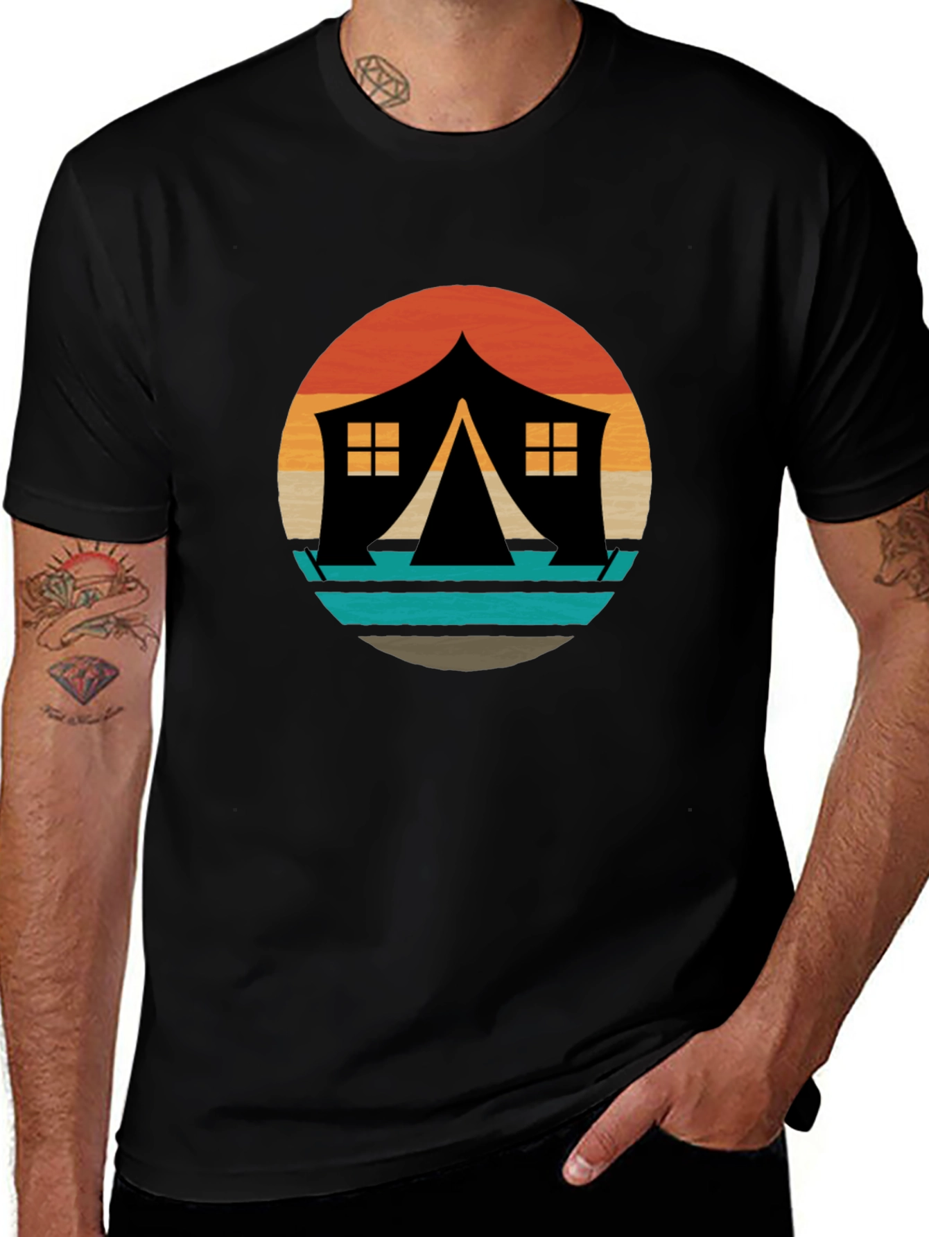 Variant 16 of Retro Camping Tent Graphic T-Shirt