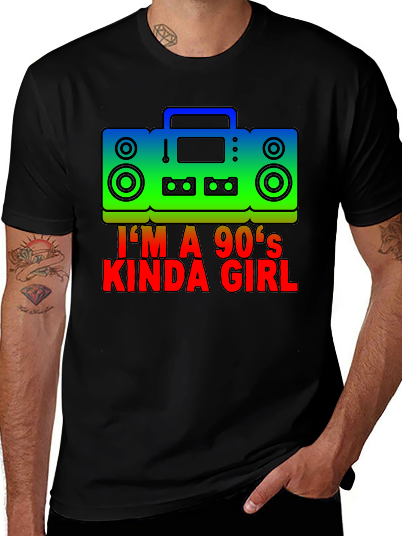 Variant 23 of I'm a 90's Kinda Girl Retro Boombox T-Shirt