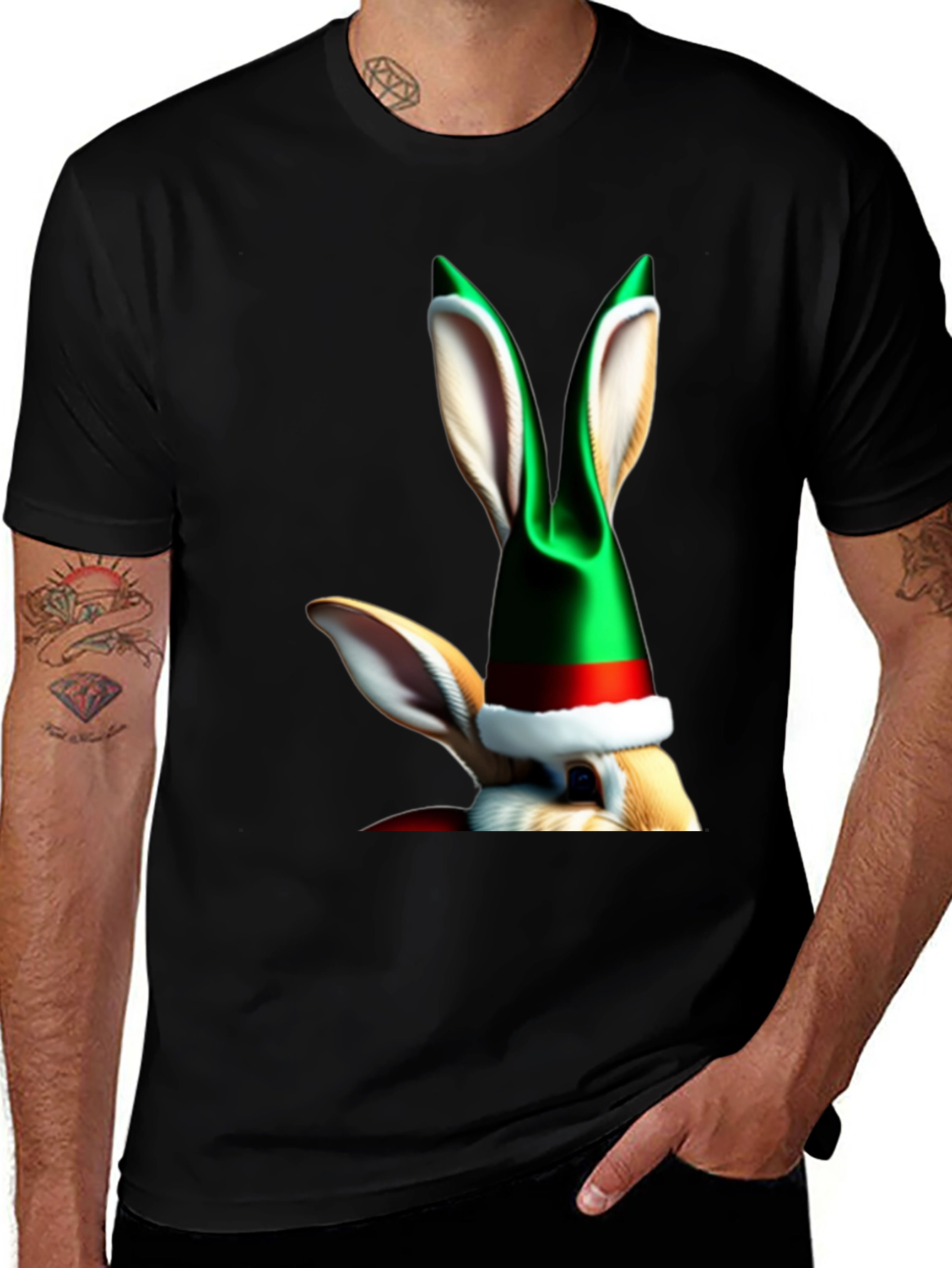 Variant 27 of Festive Rabbit Tee - Holiday Humor
