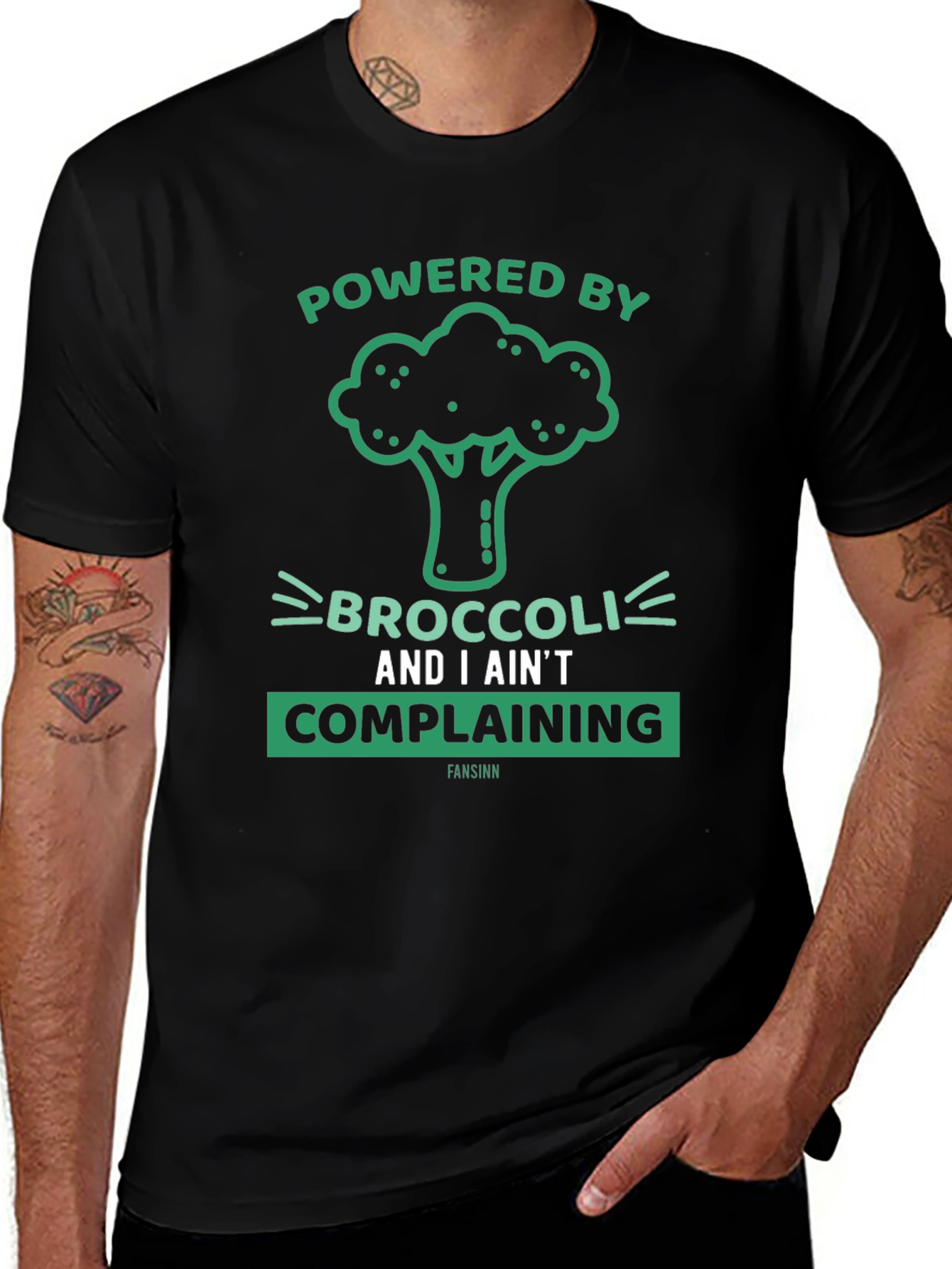 Variant 25 of Broccoli Powered Funny T-Shirt - Eat Your Veggies!