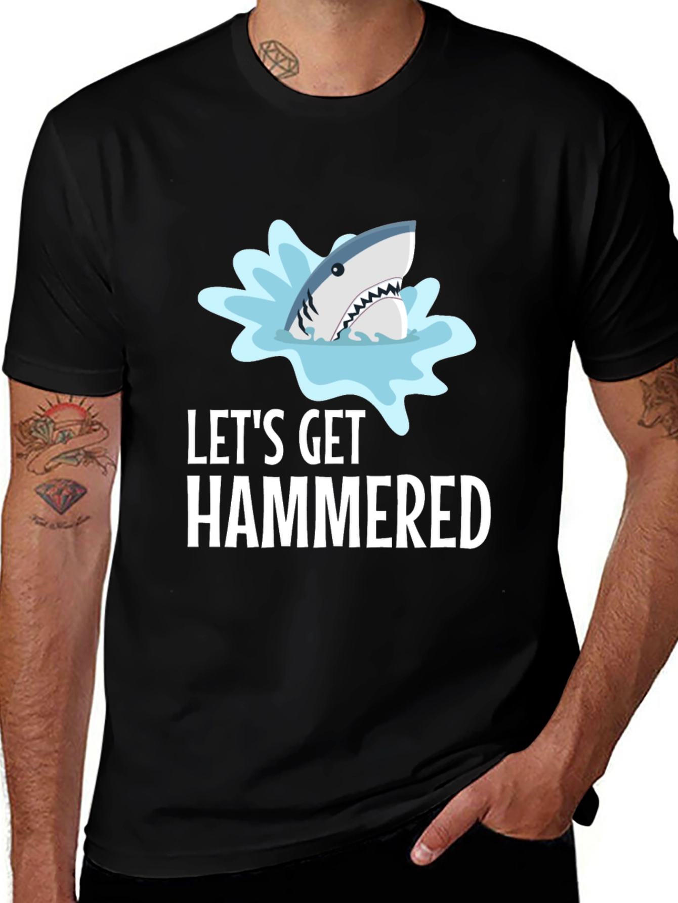 Variant 12 of Let's Get Hammered Shark Graphic T-Shirt