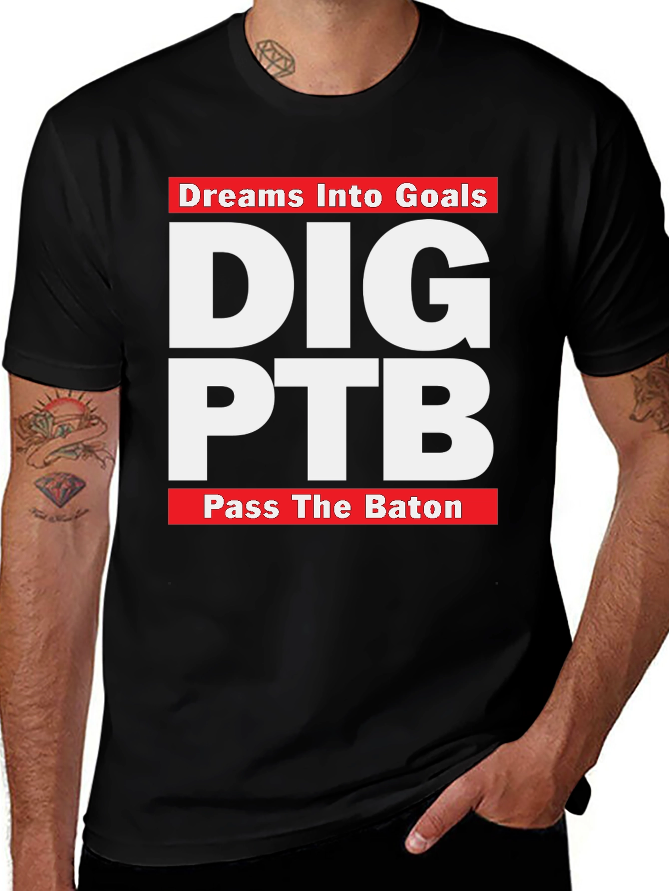 Variant 25 of DIG PTB Graphic Tee - Dreams Into Goals, Pass The Baton